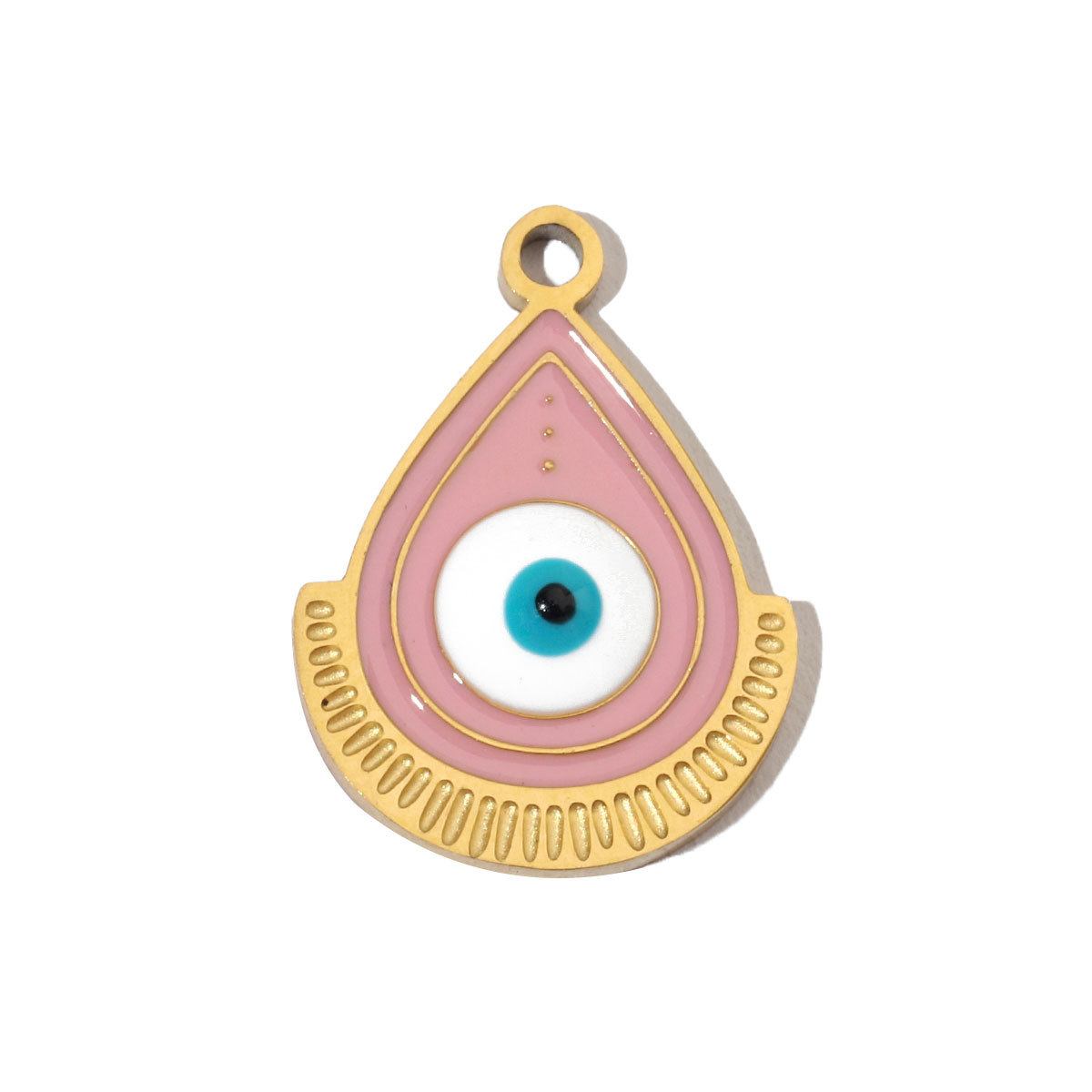6pcs/pack Enamel Religious Hamsa Hand DIY Charms Heart Eye Neaclace Pendant Women Stainless Steel Waterdrop Earrings Making Jewelry