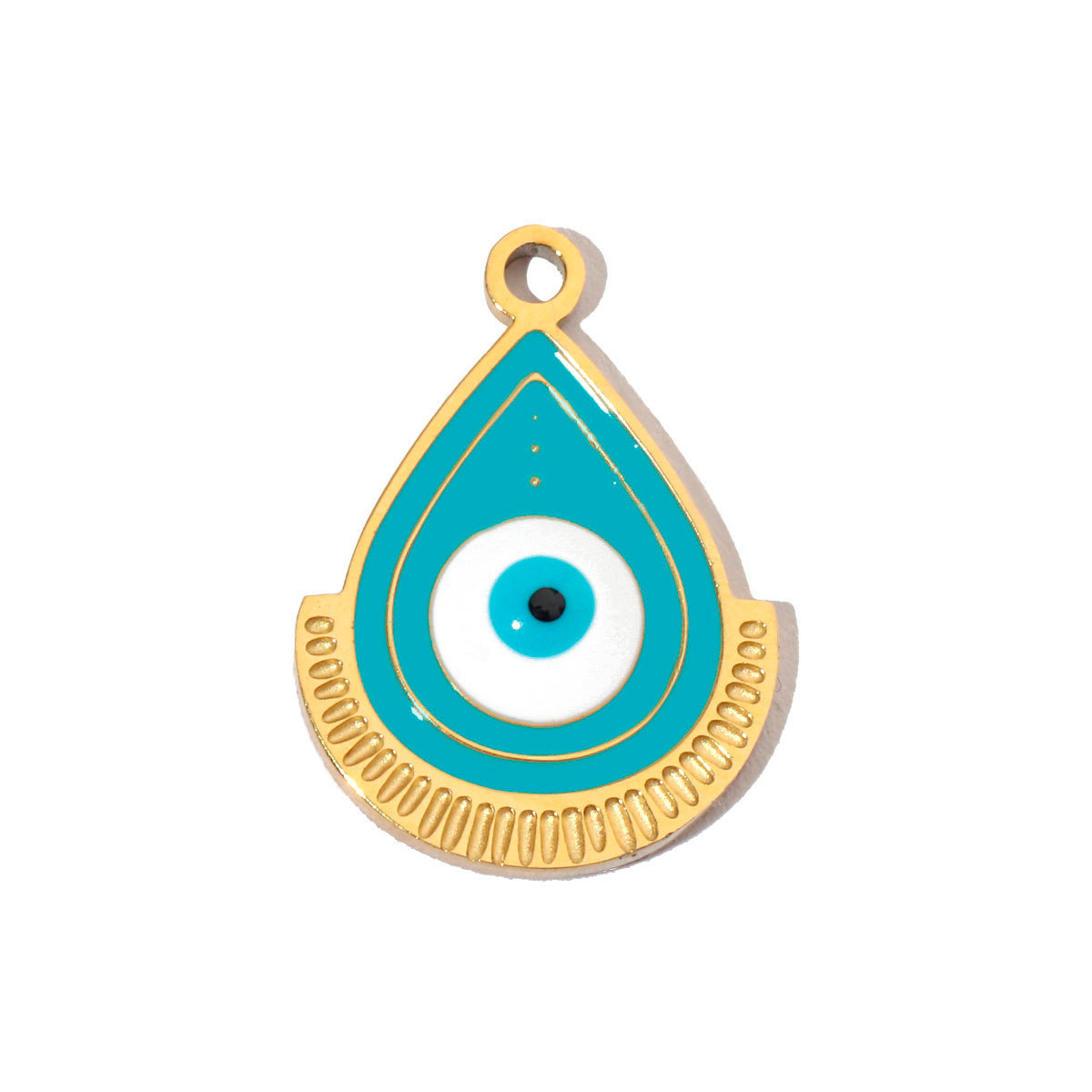 6pcs/pack Enamel Religious Hamsa Hand DIY Charms Heart Eye Neaclace Pendant Women Stainless Steel Waterdrop Earrings Making Jewelry