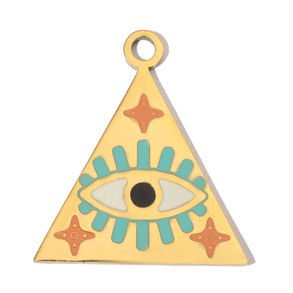 6pcs/pack Enamel Religious Hamsa Hand DIY Charms Heart Eye Neaclace Pendant Women Stainless Steel Waterdrop Earrings Making Jewelry