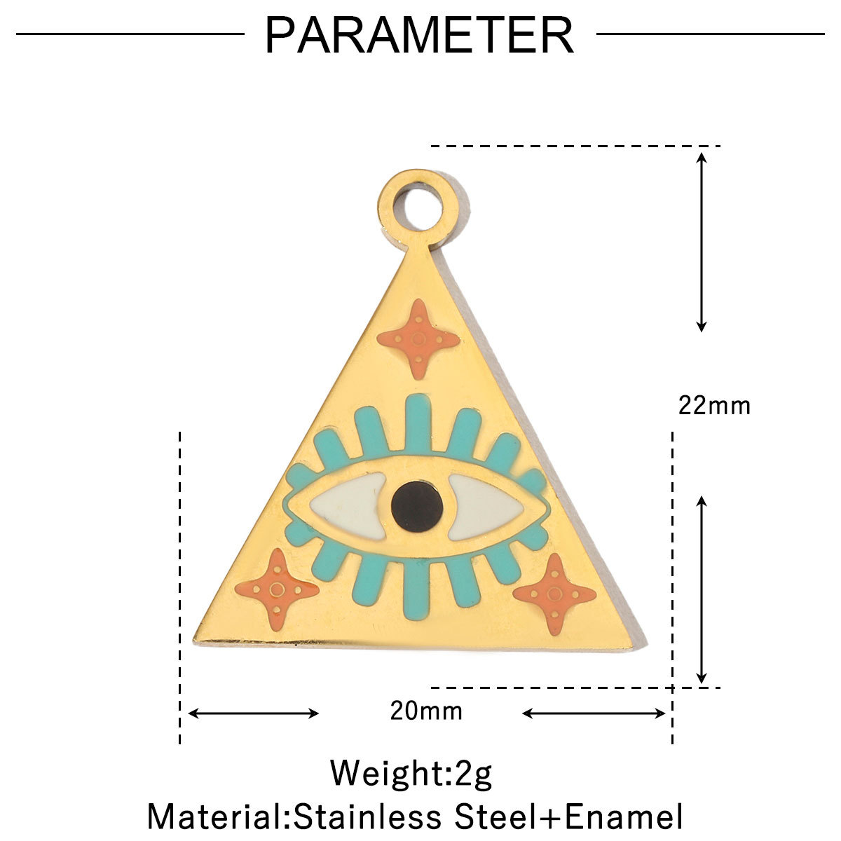 6pcs/pack Enamel Religious Hamsa Hand DIY Charms Heart Eye Neaclace Pendant Women Stainless Steel Waterdrop Earrings Making Jewelry