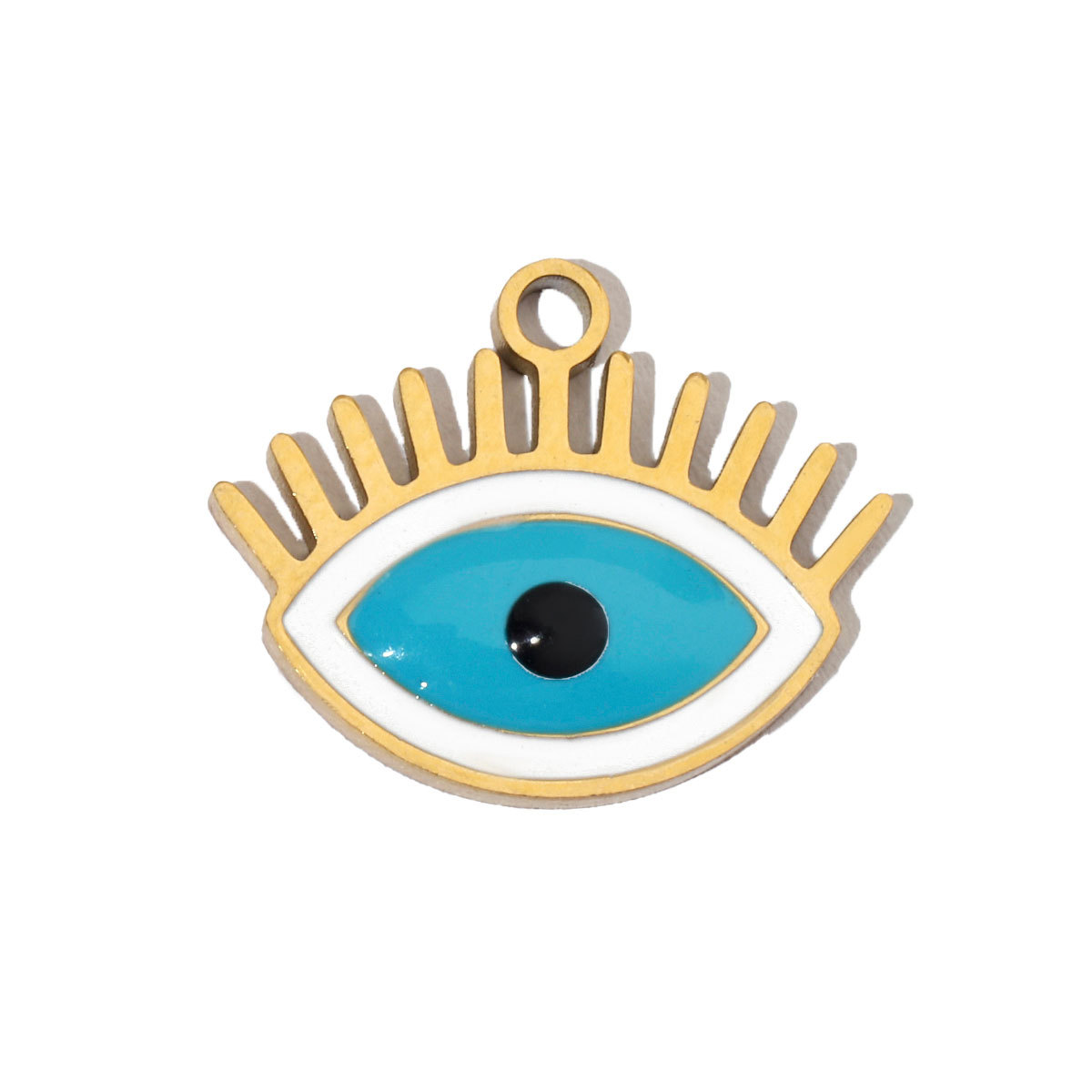 6pcs/pack Enamel Religious Hamsa Hand DIY Charms Heart Eye Neaclace Pendant Women Stainless Steel Waterdrop Earrings Making Jewelry