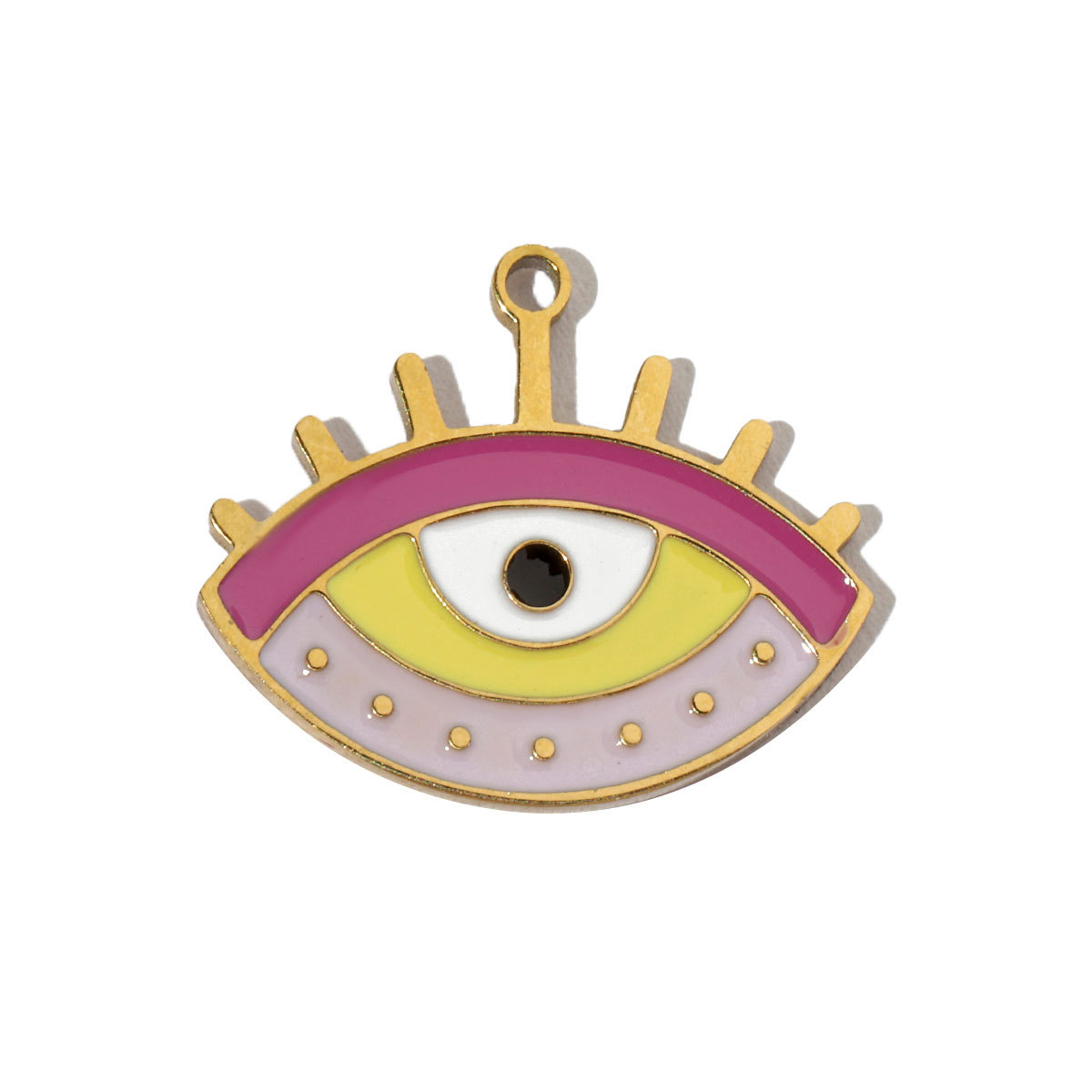 6pcs/pack Enamel Religious Hamsa Hand DIY Charms Heart Eye Neaclace Pendant Women Stainless Steel Waterdrop Earrings Making Jewelry