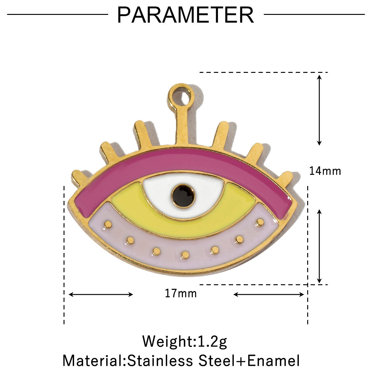 6pcs/pack Enamel Religious Hamsa Hand DIY Charms Heart Eye Neaclace Pendant Women Stainless Steel Waterdrop Earrings Making Jewelry