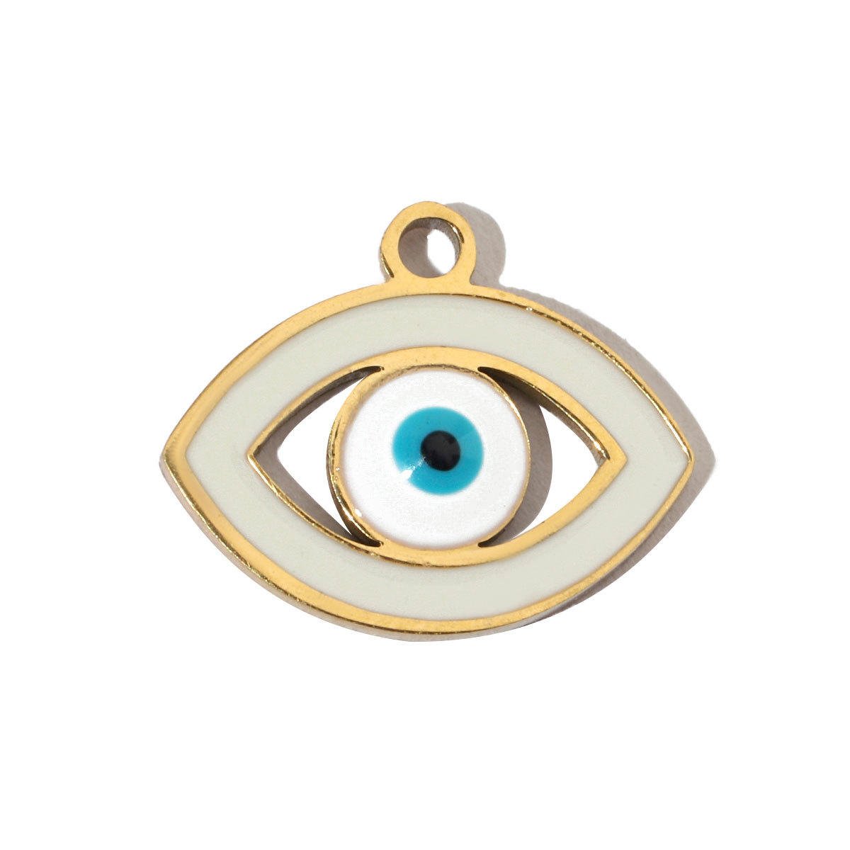 6pcs/pack Enamel Religious Hamsa Hand DIY Charms Heart Eye Neaclace Pendant Women Stainless Steel Waterdrop Earrings Making Jewelry
