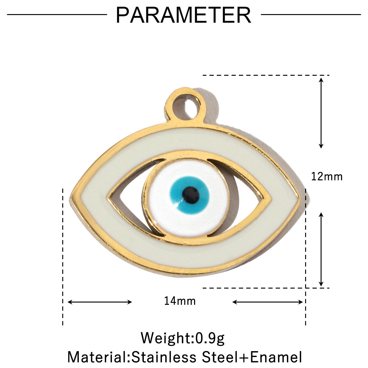 6pcs/pack Enamel Religious Hamsa Hand DIY Charms Heart Eye Neaclace Pendant Women Stainless Steel Waterdrop Earrings Making Jewelry