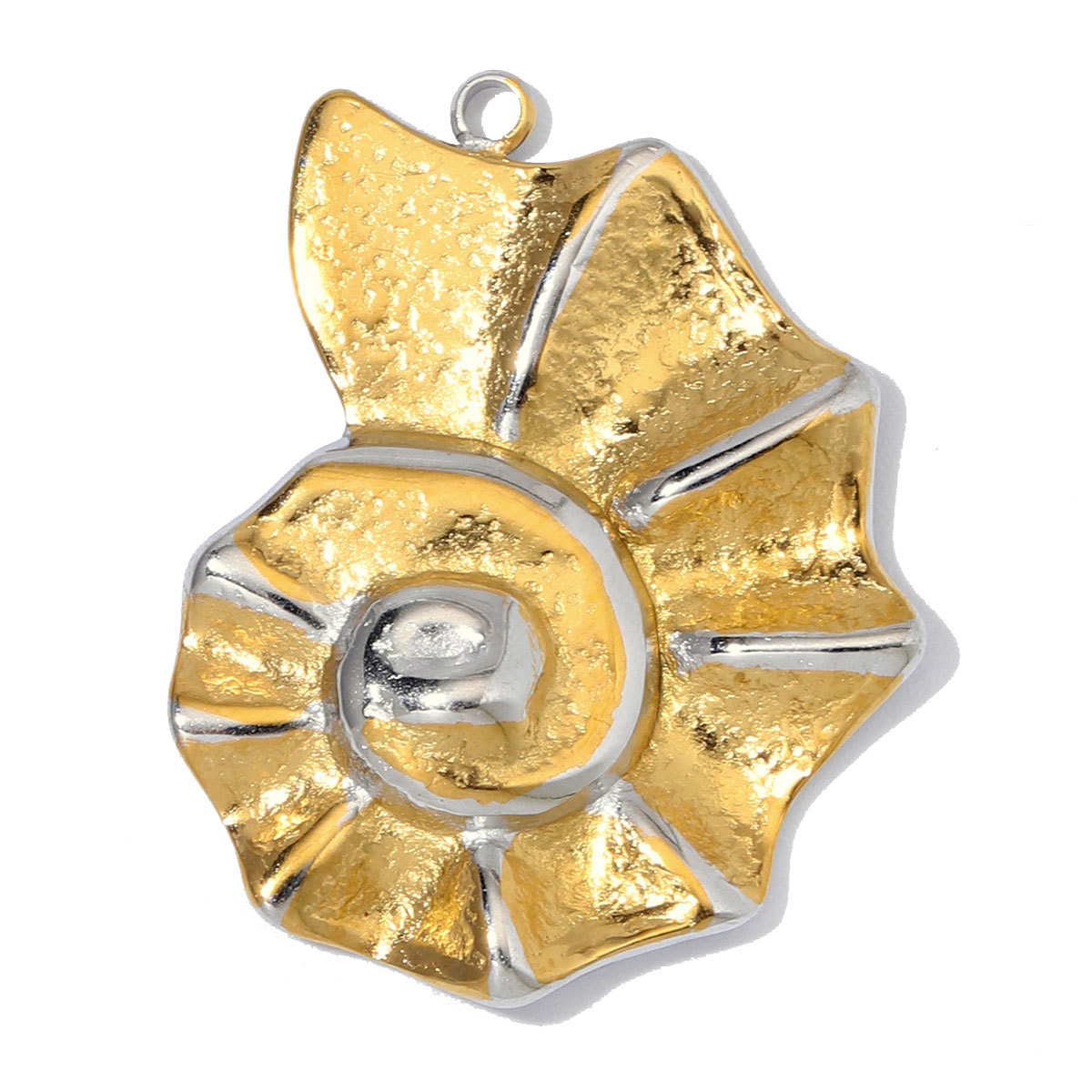 6pcs/Lot Stainless Steel Shell Waterdrop DIY Charms Natural Stone Heart Flower Suqare Necklace Pendant Woman Two Tone Conch Jewelry