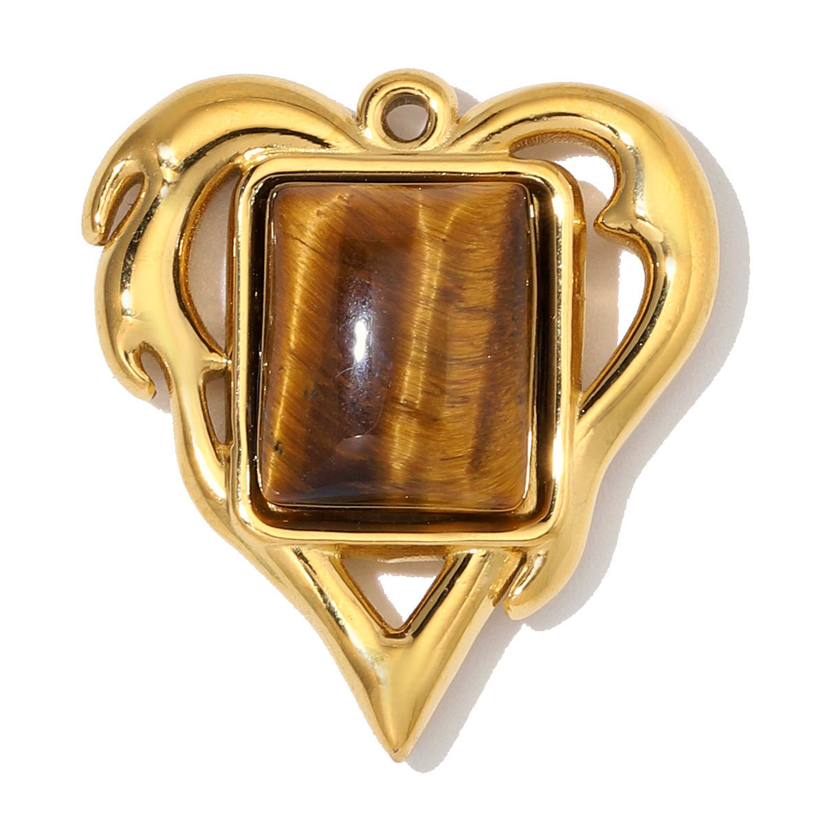 6pcs/Lot Stainless Steel Shell Waterdrop DIY Charms Natural Stone Heart Flower Suqare Necklace Pendant Woman Two Tone Conch Jewelry