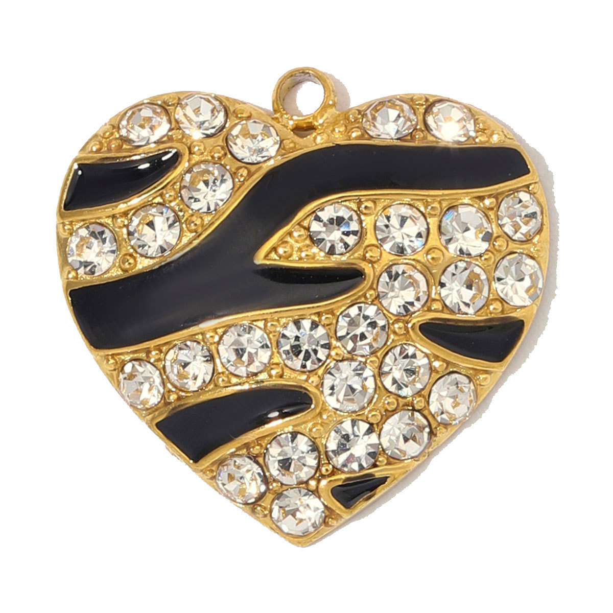 6pcs/Lot Stainless Steel Rhinestone Enamel Disc Square Heart DIY Charms Crescent Moon Star Necklace Pendants Eye Jewelry Wholesale