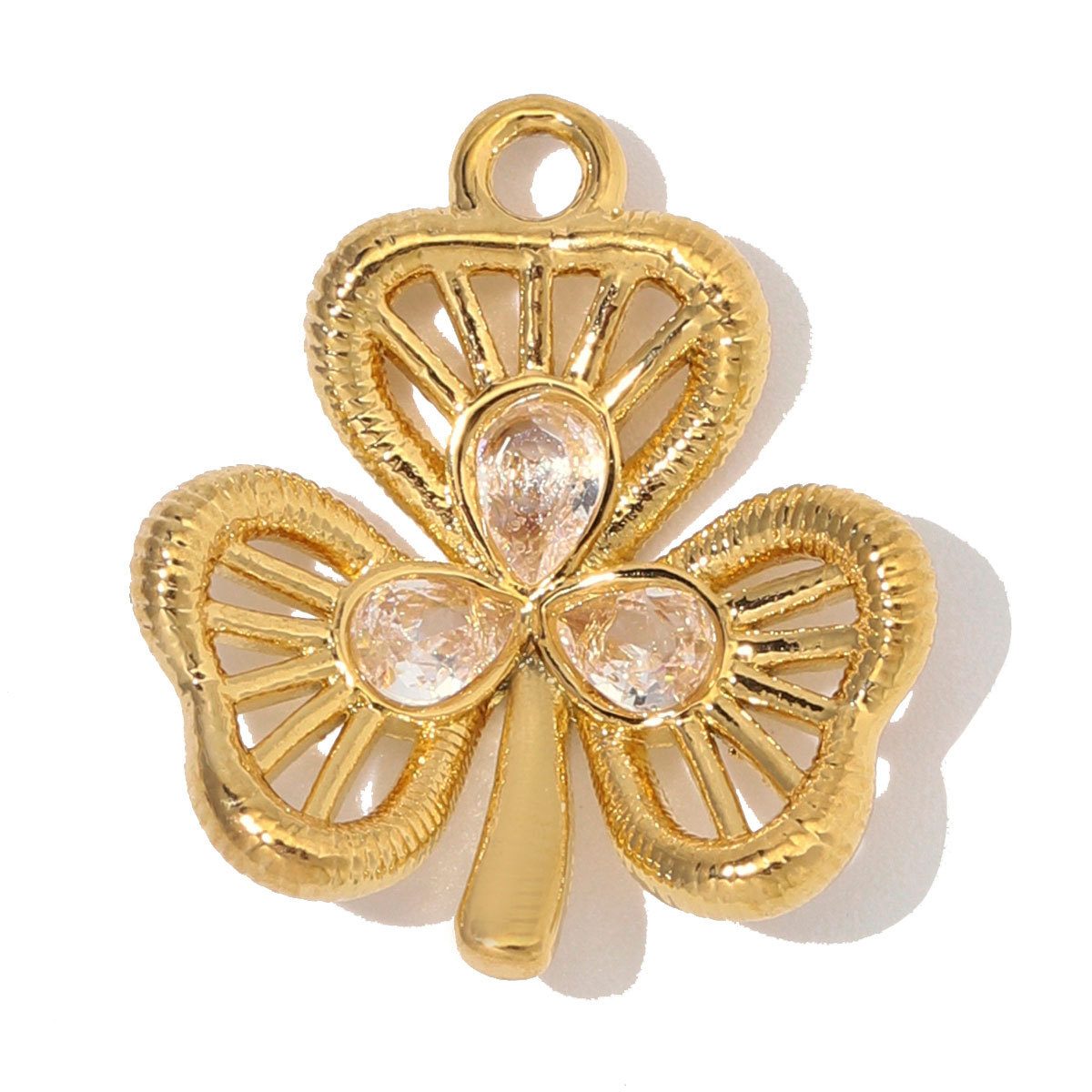 6pcs/Lot Stainless Steel Zircon Butterfly Clover DIY Earring Charms Enamel Oval Necklace Pendants Woman Rhinestone Jewelry Wholesale