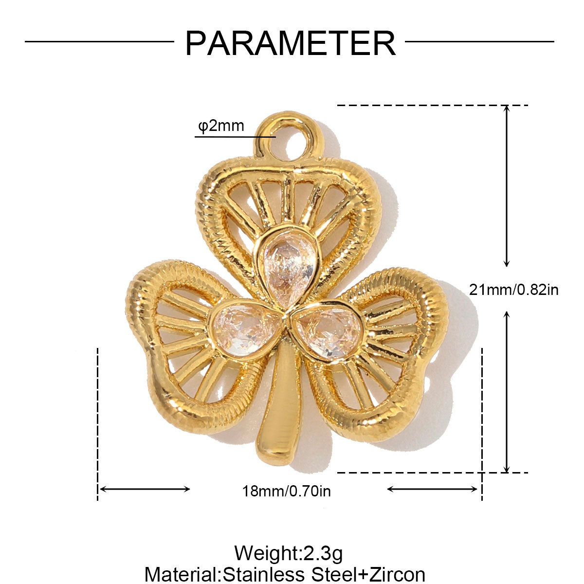 6pcs/Lot Stainless Steel Zircon Butterfly Clover DIY Earring Charms Enamel Oval Necklace Pendants Woman Rhinestone Jewelry Wholesale