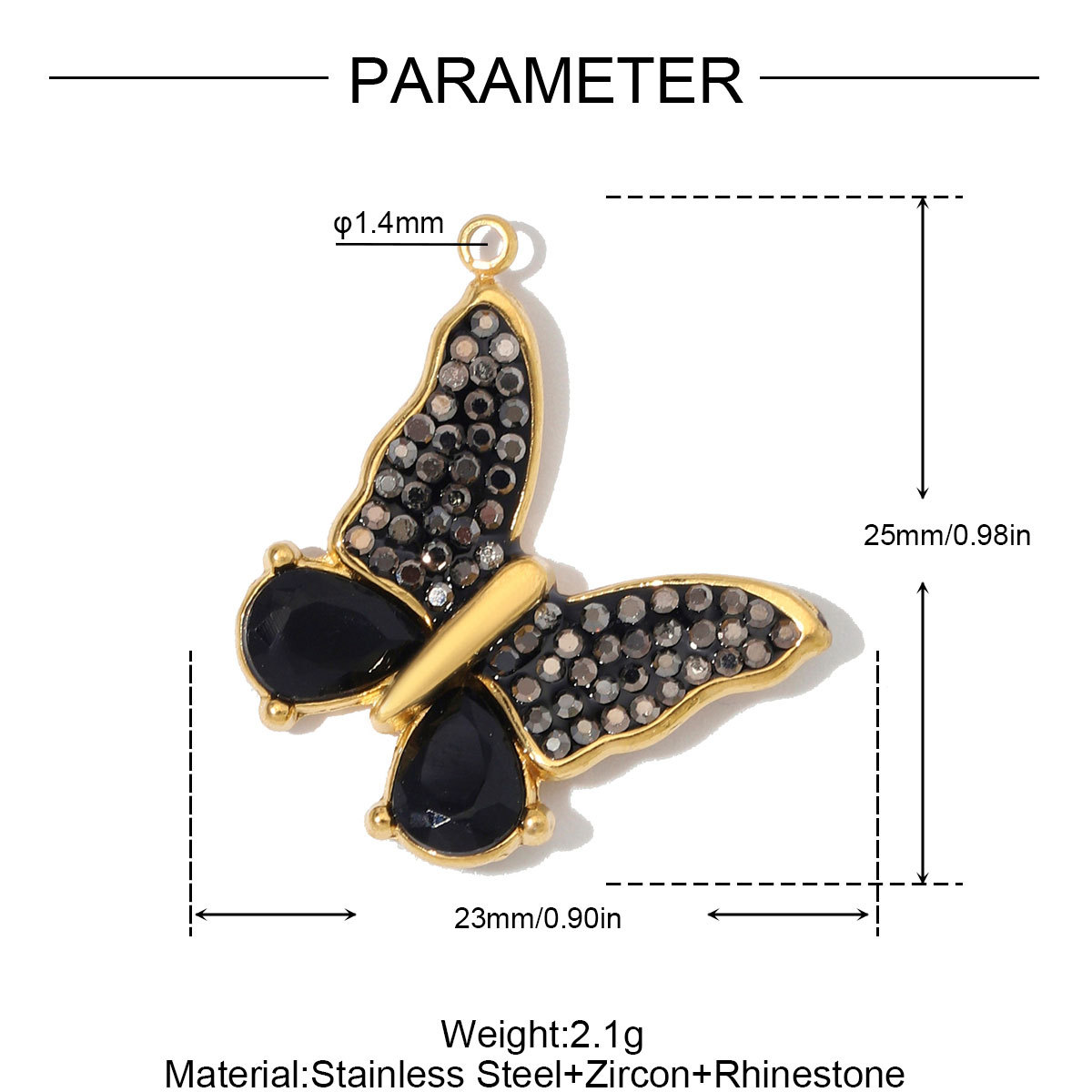 6pcs/Lot Stainless Steel Zircon Butterfly Clover DIY Earring Charms Enamel Oval Necklace Pendants Woman Rhinestone Jewelry Wholesale