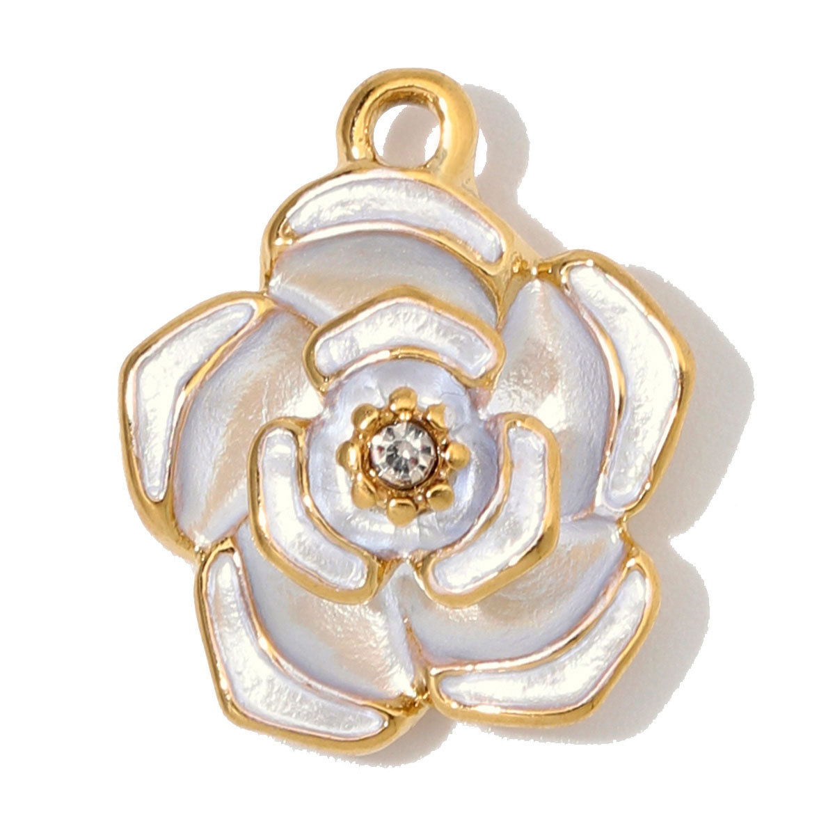 6pcs/Lot Stainless Steel Enamel Daisy Sunflower DIY Bracelet Charms Glass Stone Oval Necklace Pendants  Heart Flower Jewelry Wholesale