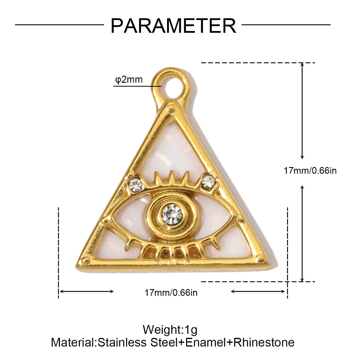 6pcs/Lot Stainless Steel Rhinestone Round Triangle Evil Eye DIY Charms Enamel Life Tree Necklace Pendants Woman Square Jewelry Wholesale