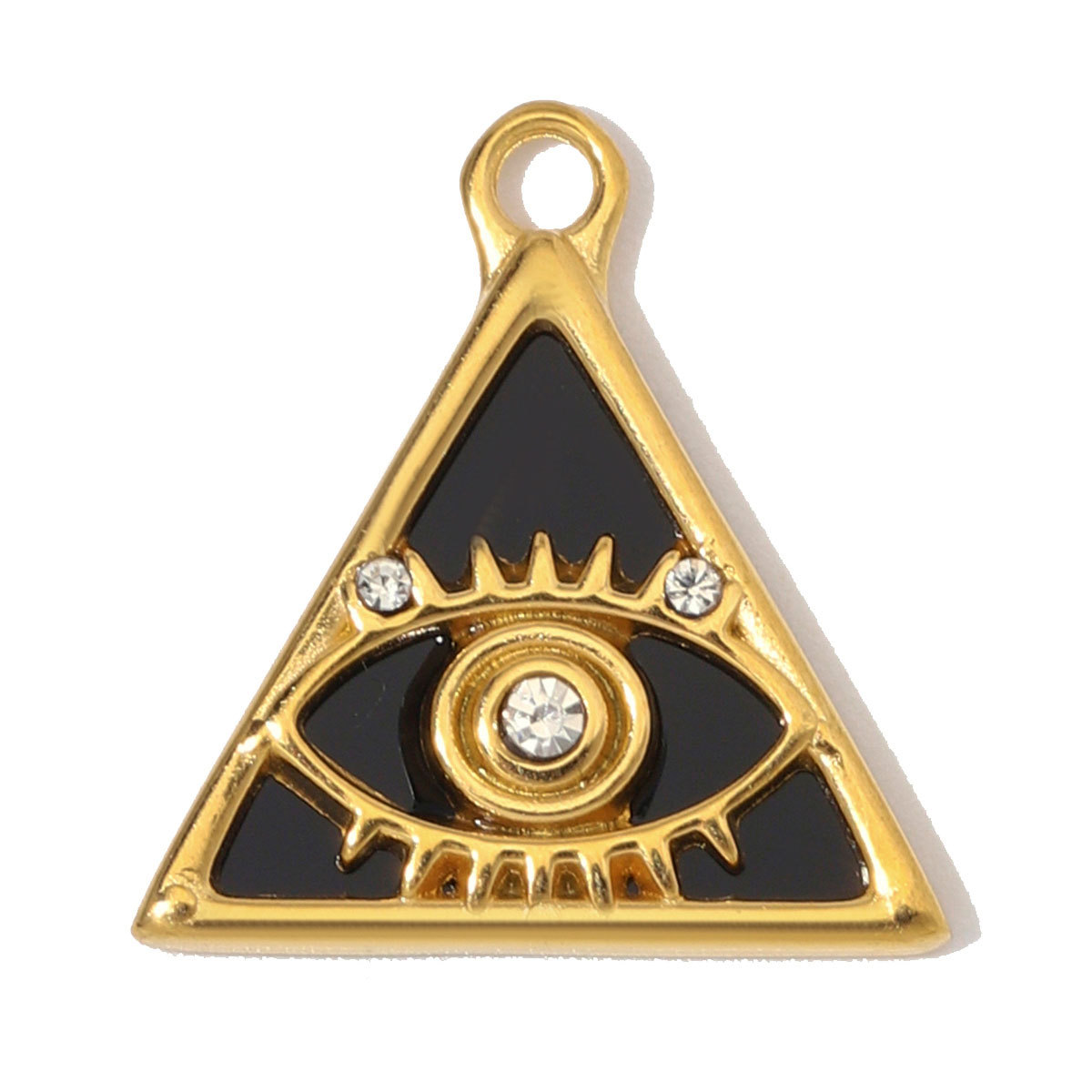 6pcs/Lot Stainless Steel Rhinestone Round Triangle Evil Eye DIY Charms Enamel Life Tree Necklace Pendants Woman Square Jewelry Wholesale