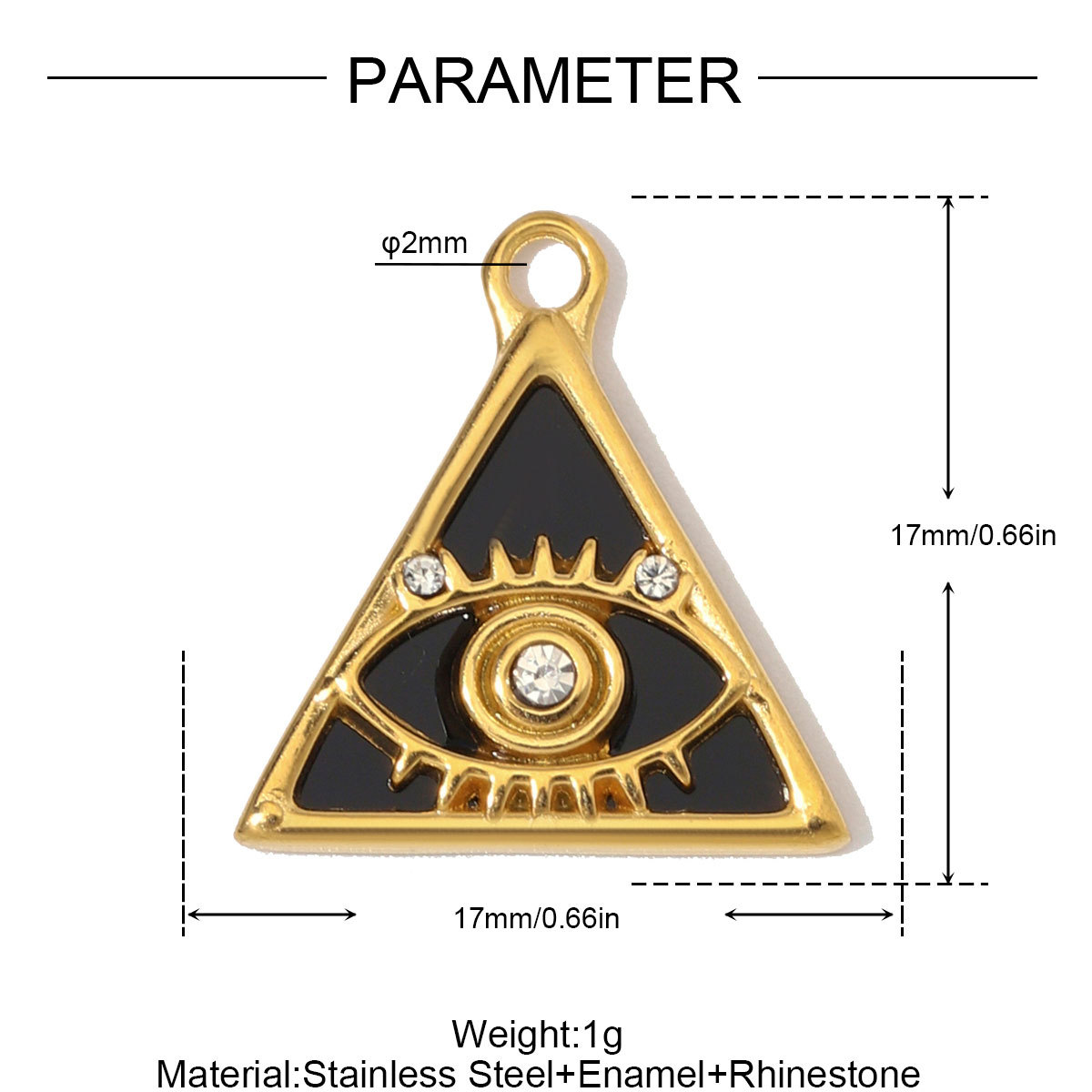 6pcs/Lot Stainless Steel Rhinestone Round Triangle Evil Eye DIY Charms Enamel Life Tree Necklace Pendants Woman Square Jewelry Wholesale