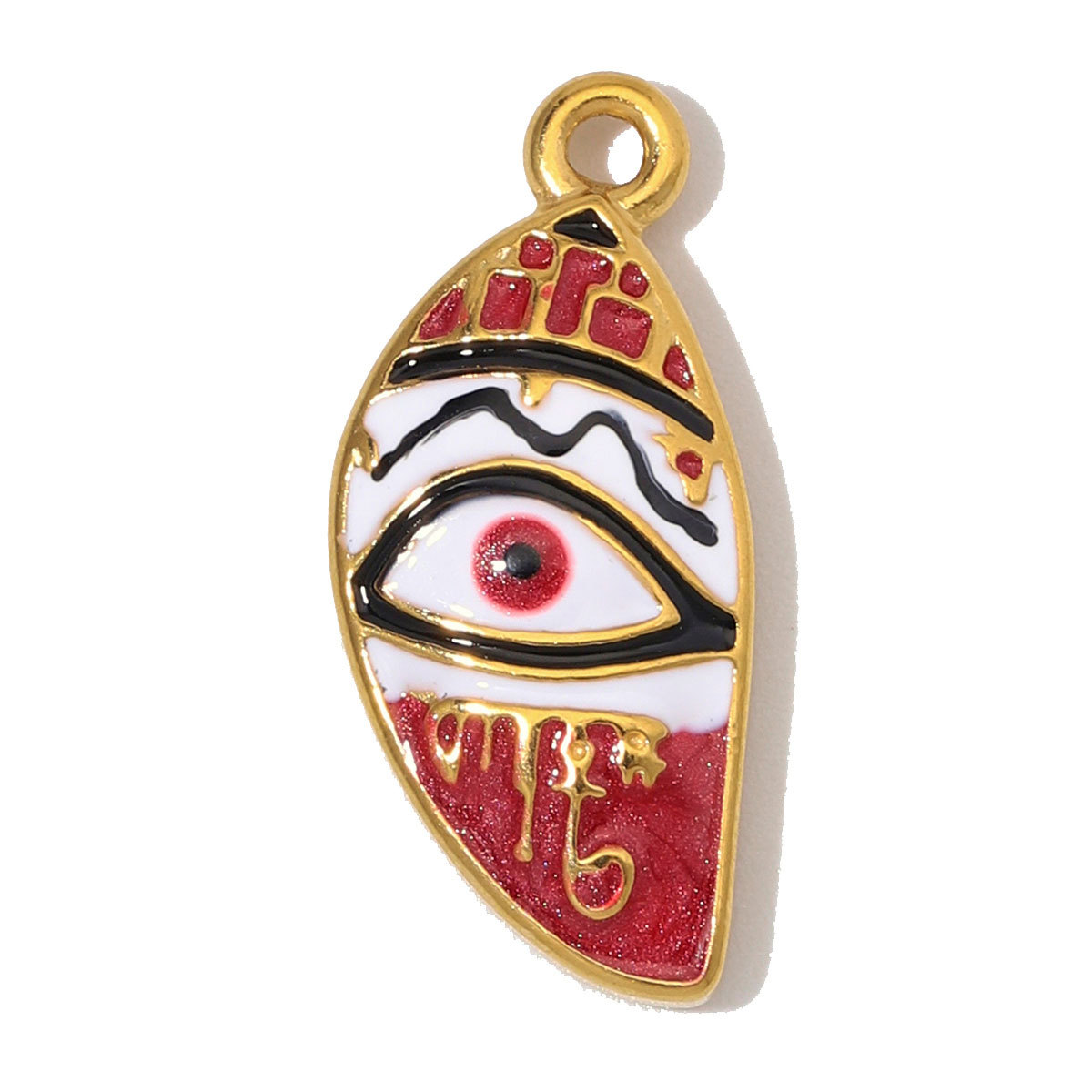 6pcs/Lot Stainless Steel Rhinestone Round Triangle Evil Eye DIY Charms Enamel Life Tree Necklace Pendants Woman Square Jewelry Wholesale