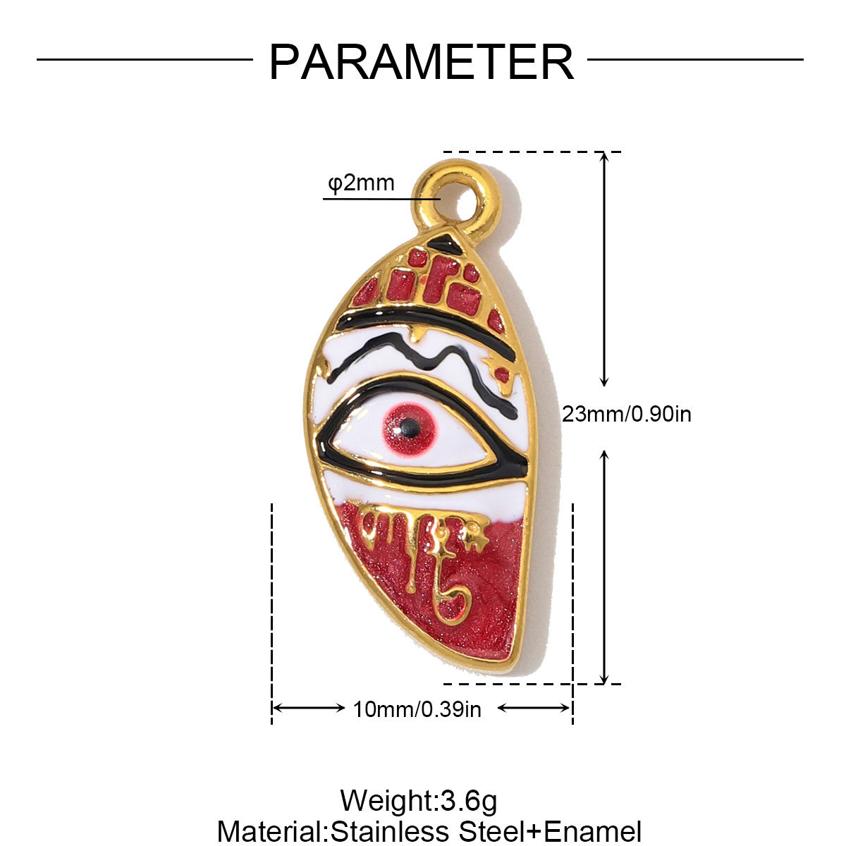 6pcs/Lot Stainless Steel Rhinestone Round Triangle Evil Eye DIY Charms Enamel Life Tree Necklace Pendants Woman Square Jewelry Wholesale