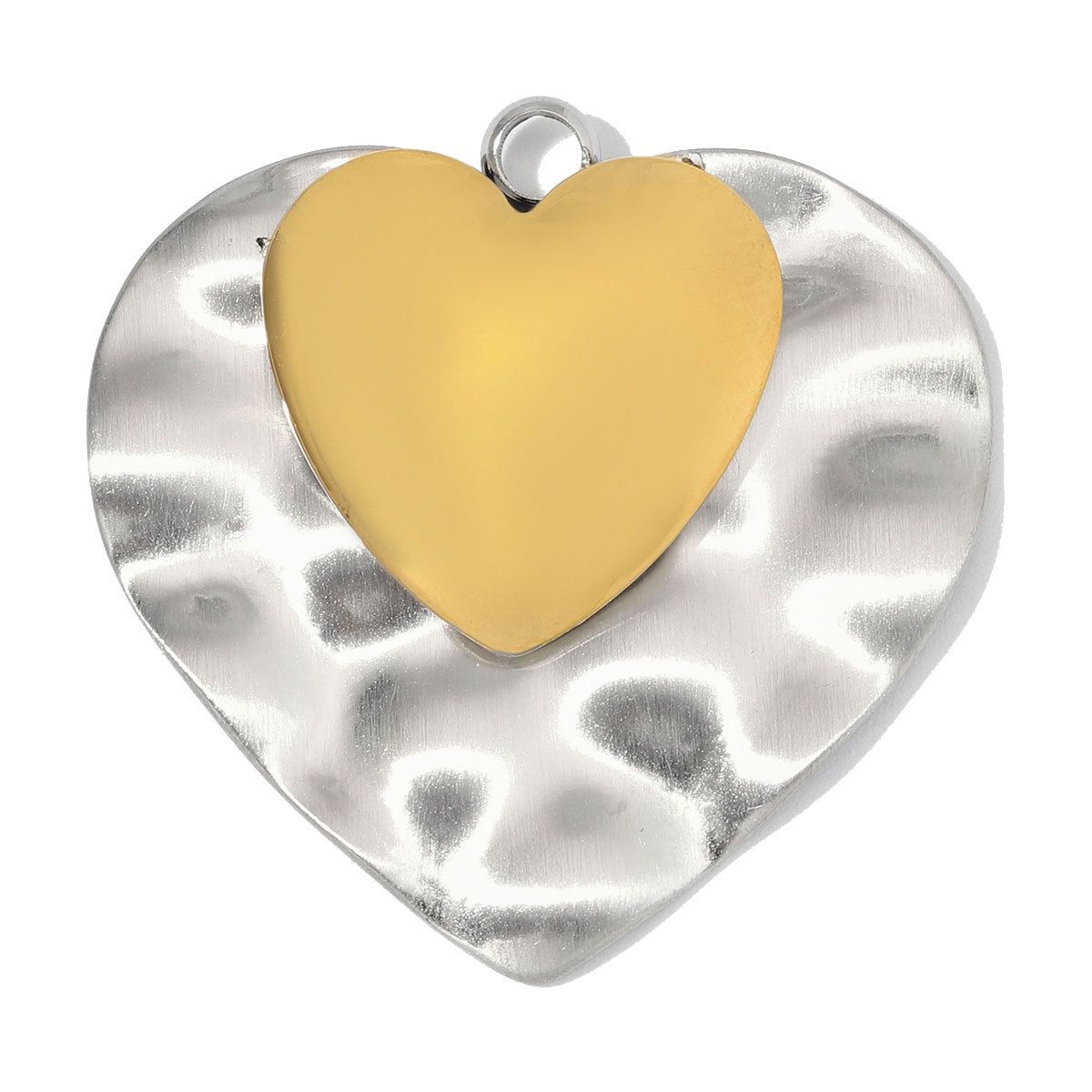 6pcs/Lot Stainless Steel Rhinestone IC XC NI KA Disc Coin DIY Charms Two Tone Sun Leaf Necklace Pendants Woman Heart Jewelry Wholesale