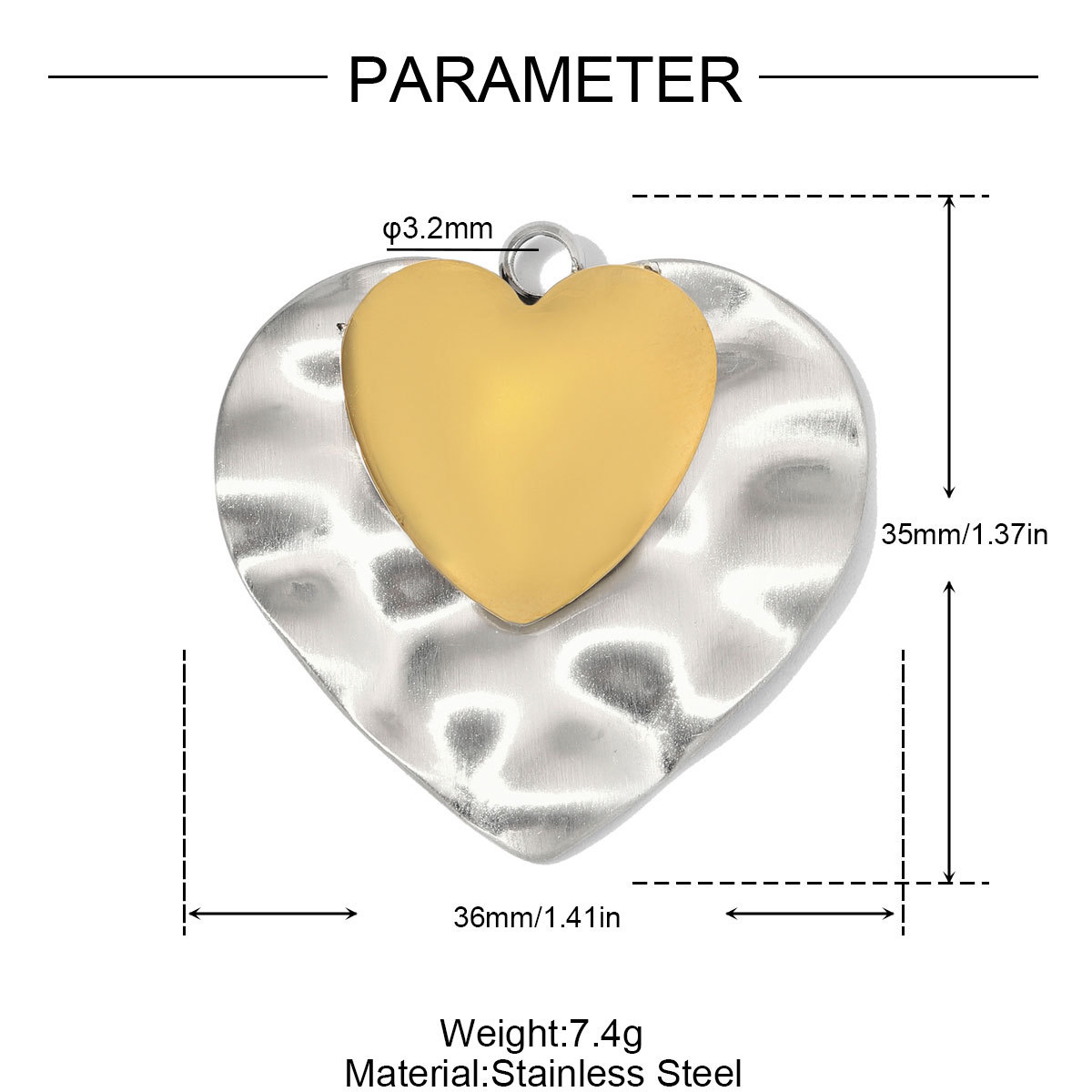 6pcs/Lot Stainless Steel Rhinestone IC XC NI KA Disc Coin DIY Charms Two Tone Sun Leaf Necklace Pendants Woman Heart Jewelry Wholesale