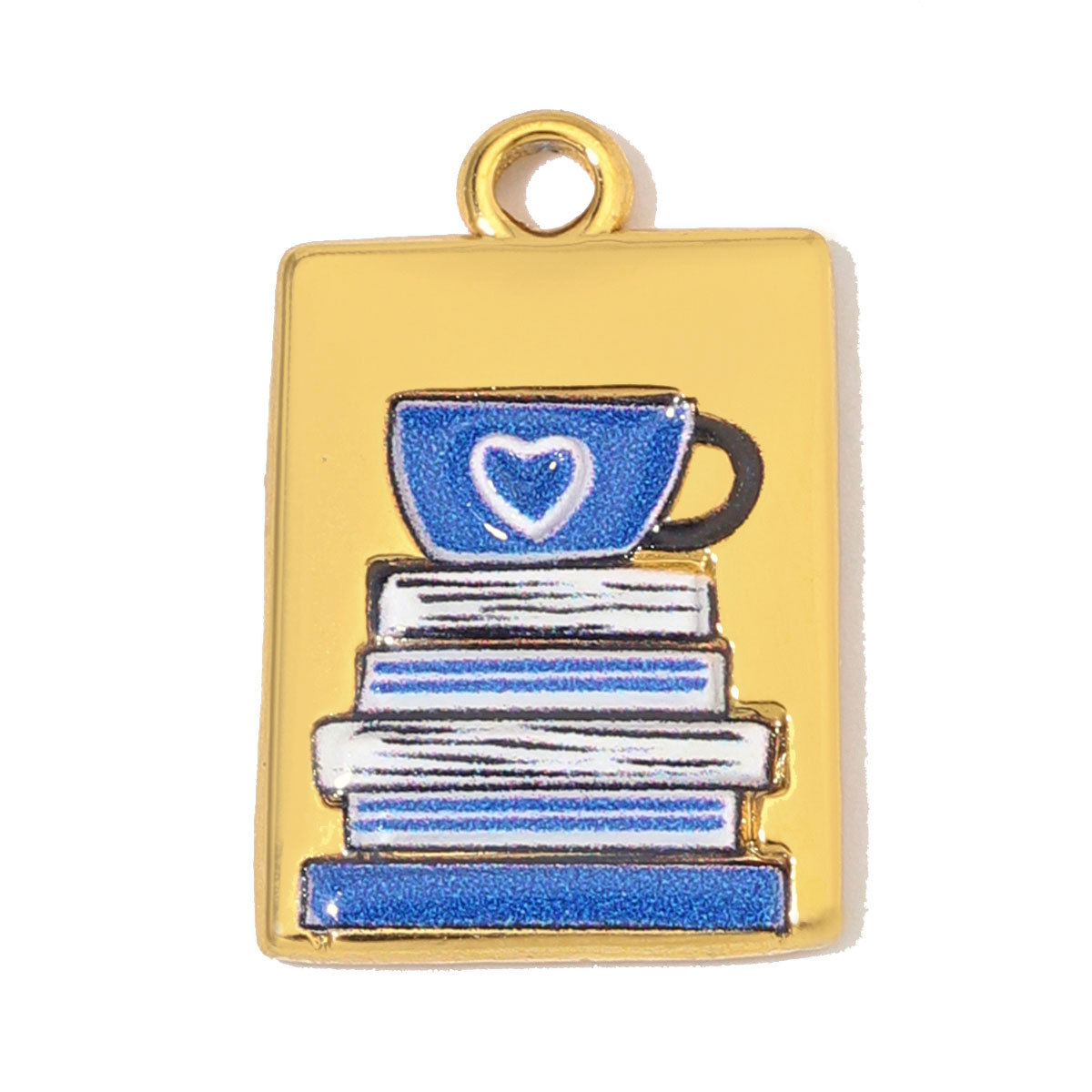 6pcs/Lot Stainless Steel Enamel Heart Oval DIY Charms Bike Coffee Cup Cat Necklace Pendants Woman Italian Wrods Jewelry Wholesale