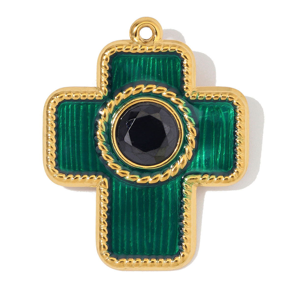6pcs/Lot Stainless Steel Enamel Flower Cross DIY Charms Lotus Evil Eye Necklace Pendants Woman Pardon Crucifix Jewelry Wholesale