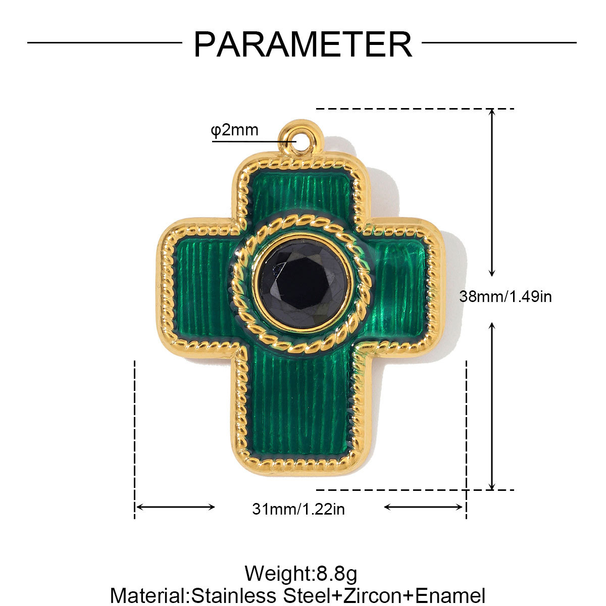 6pcs/Lot Stainless Steel Enamel Flower Cross DIY Charms Lotus Evil Eye Necklace Pendants Woman Pardon Crucifix Jewelry Wholesale