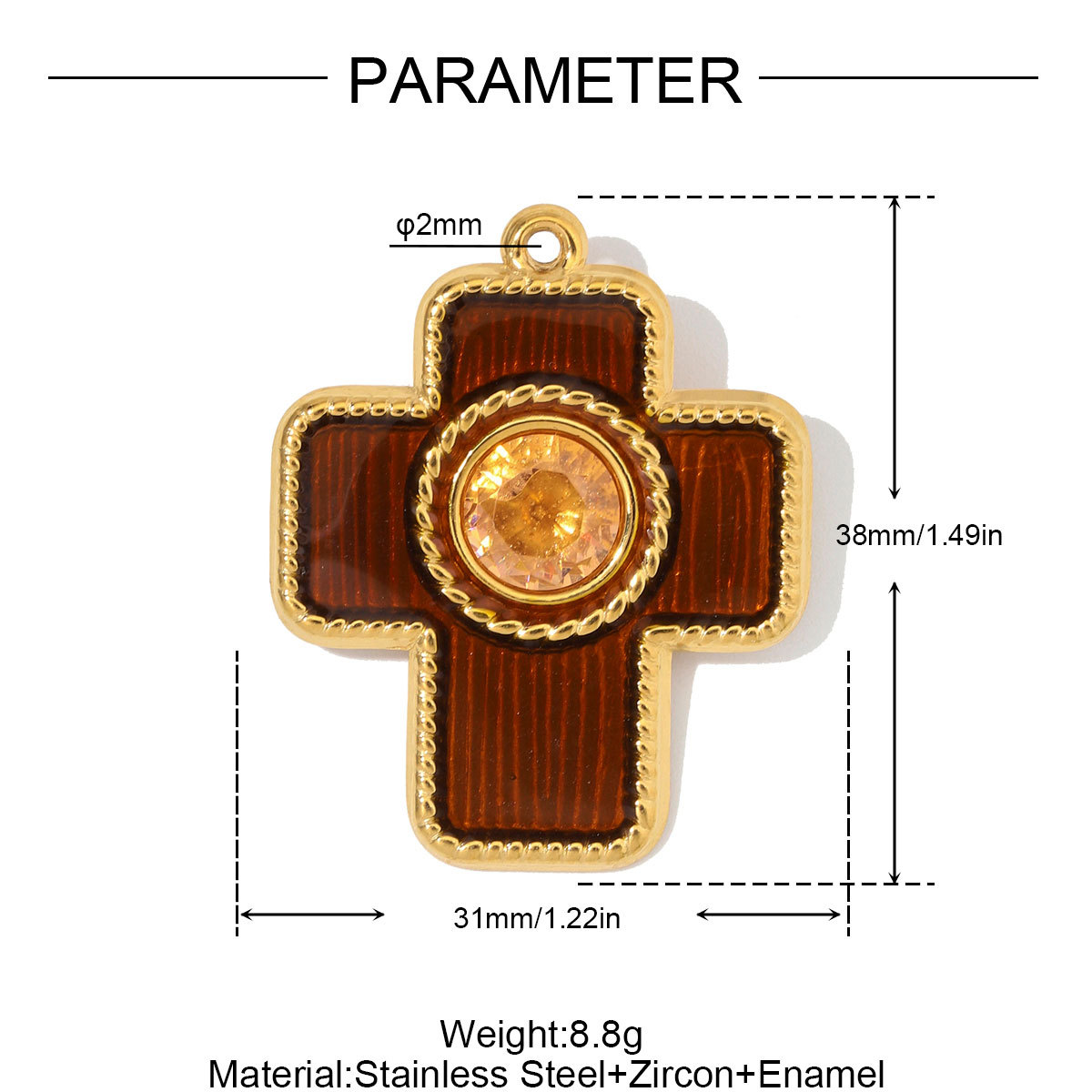 6pcs/Lot Stainless Steel Enamel Flower Cross DIY Charms Lotus Evil Eye Necklace Pendants Woman Pardon Crucifix Jewelry Wholesale