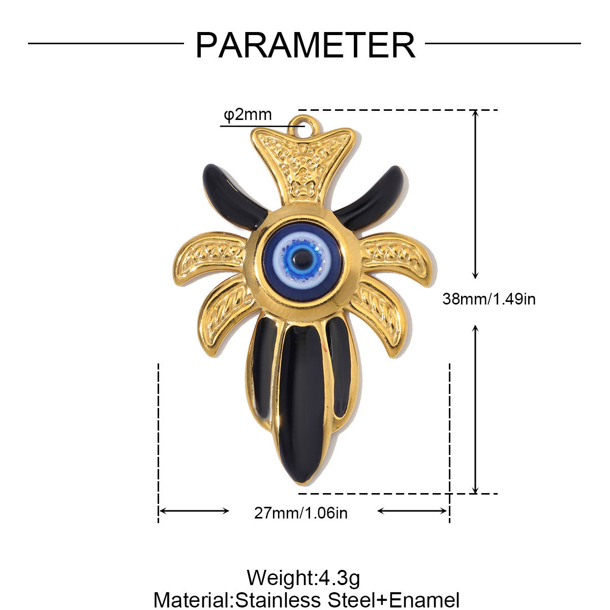6pcs/Lot Stainless Steel Enamel Flower Cross DIY Charms Lotus Evil Eye Necklace Pendants Woman Pardon Crucifix Jewelry Wholesale