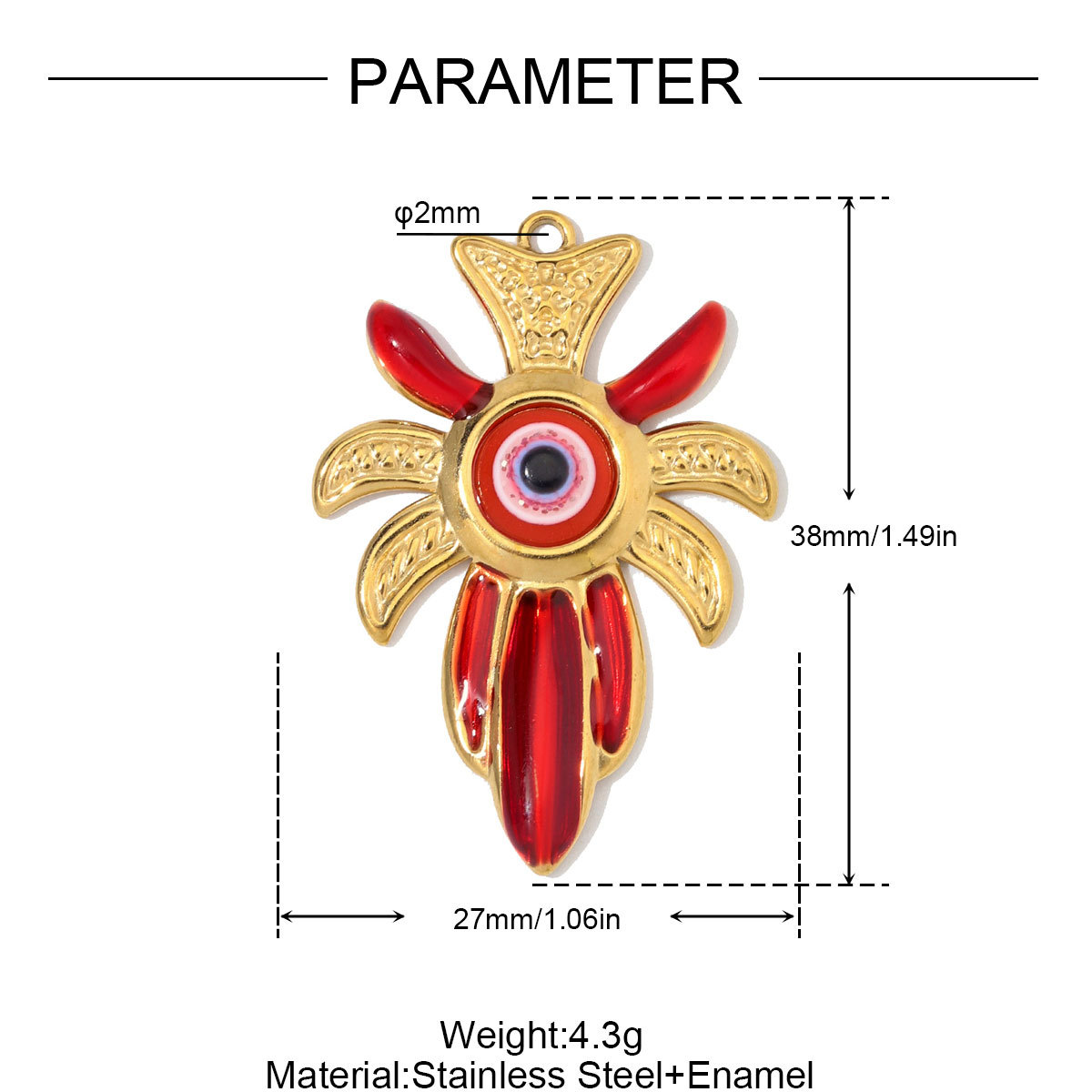 6pcs/Lot Stainless Steel Enamel Flower Cross DIY Charms Lotus Evil Eye Necklace Pendants Woman Pardon Crucifix Jewelry Wholesale