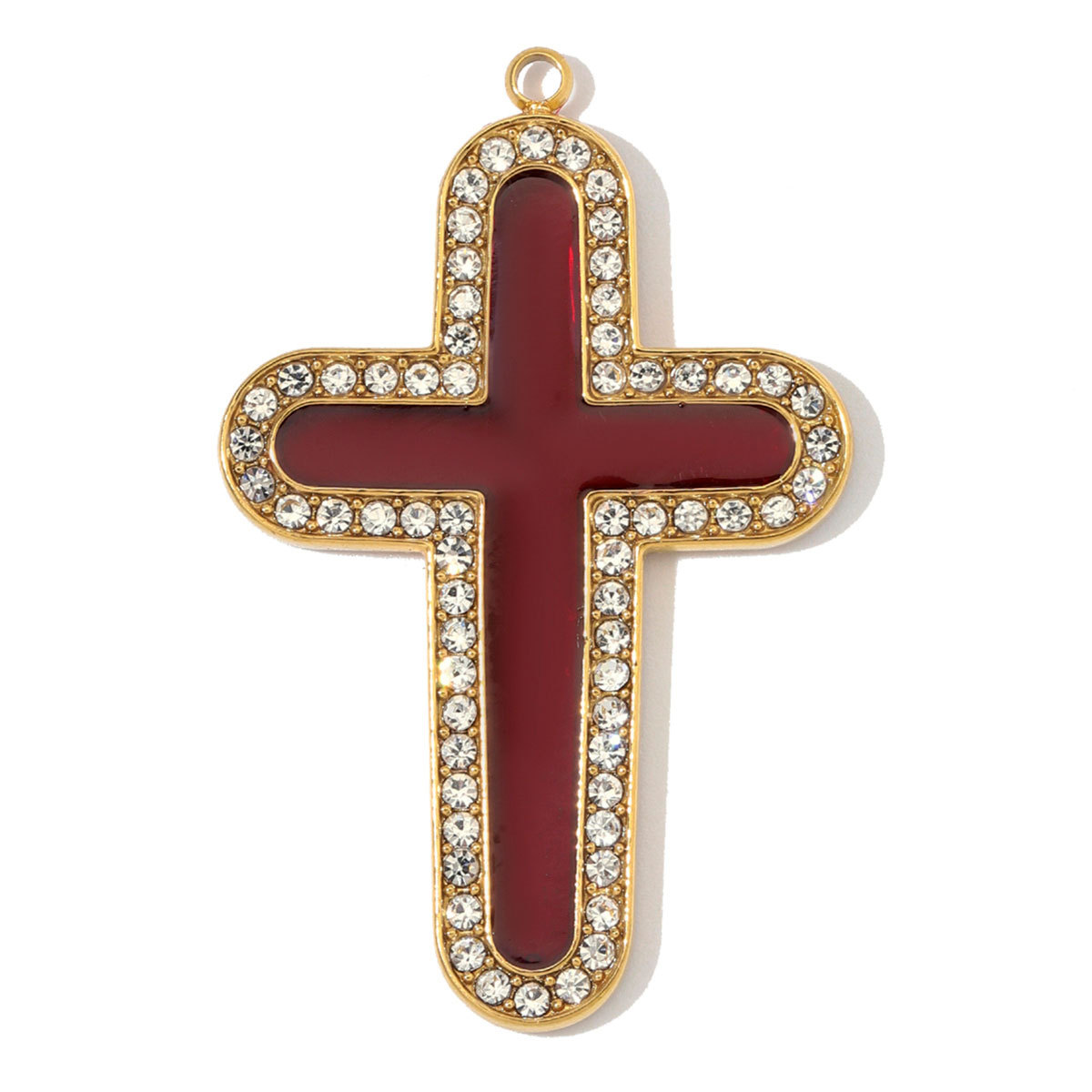 6pcs/Lot Stainless Steel Enamel Flower Cross DIY Charms Lotus Evil Eye Necklace Pendants Woman Pardon Crucifix Jewelry Wholesale
