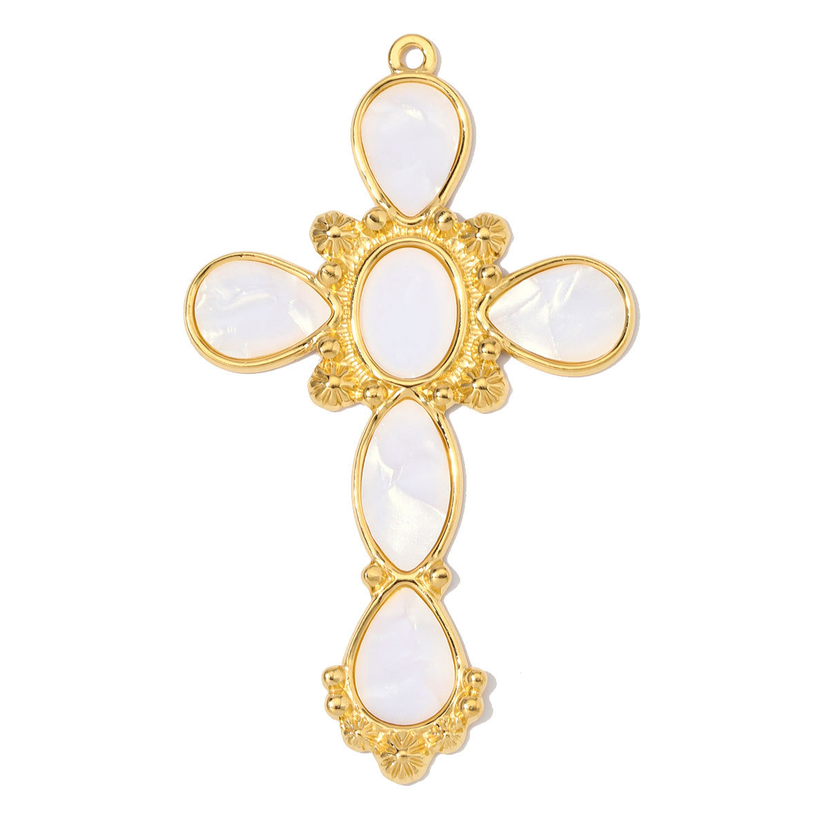 6pcs/Lot Fashion Stainless Steel Resin Cross DIY Charms Nnatural Stone Dragonfly Necklace Pendants Woman Big Size Jewelry Wholesale