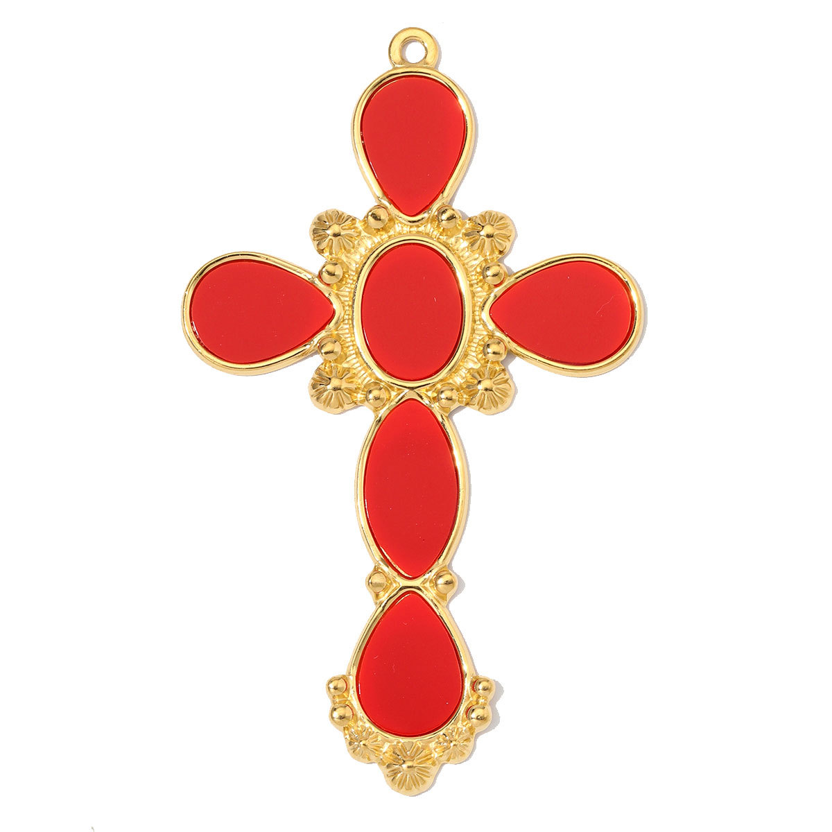6pcs/Lot Fashion Stainless Steel Resin Cross DIY Charms Nnatural Stone Dragonfly Necklace Pendants Woman Big Size Jewelry Wholesale