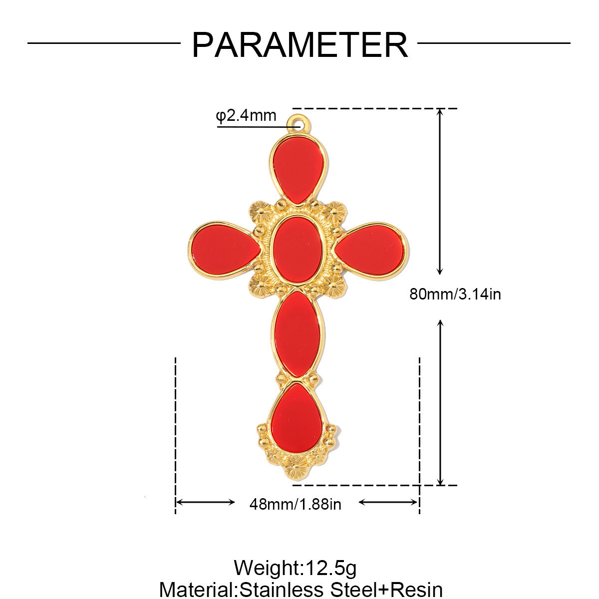 6pcs/Lot Fashion Stainless Steel Resin Cross DIY Charms Nnatural Stone Dragonfly Necklace Pendants Woman Big Size Jewelry Wholesale