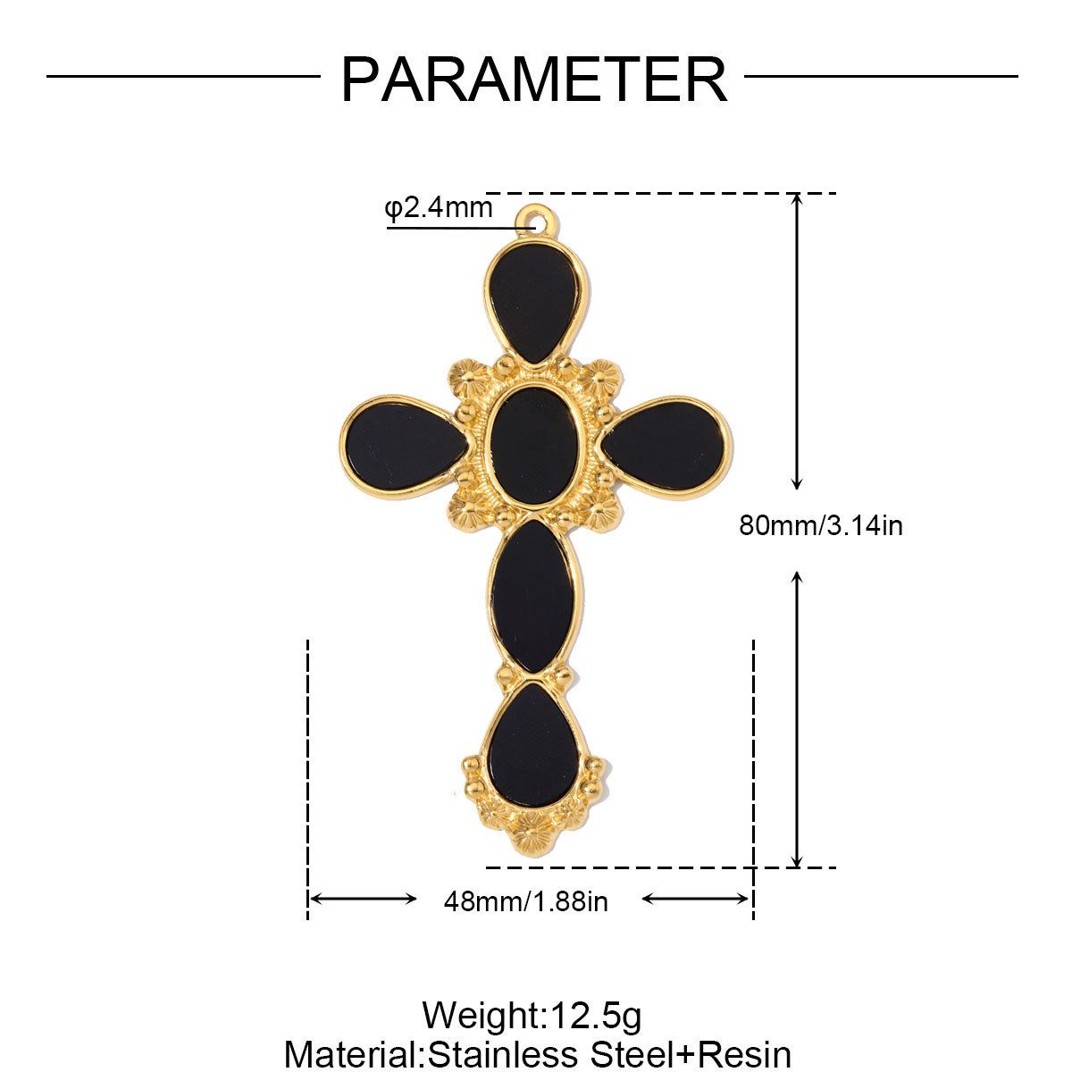 6pcs/Lot Fashion Stainless Steel Resin Cross DIY Charms Nnatural Stone Dragonfly Necklace Pendants Woman Big Size Jewelry Wholesale
