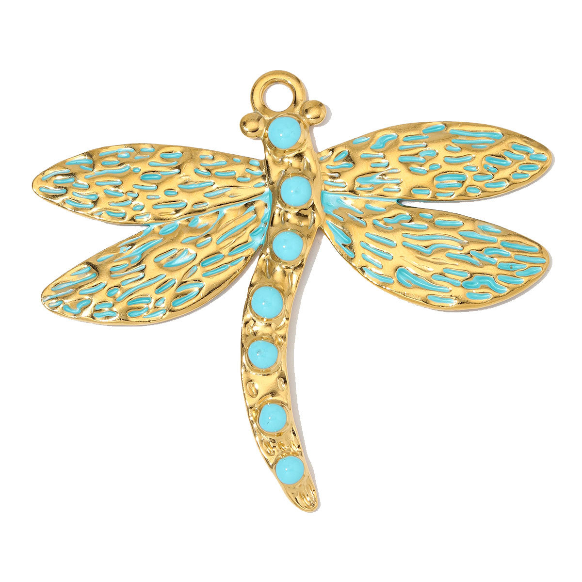 6pcs/Lot Fashion Stainless Steel Resin Cross DIY Charms Nnatural Stone Dragonfly Necklace Pendants Woman Big Size Jewelry Wholesale