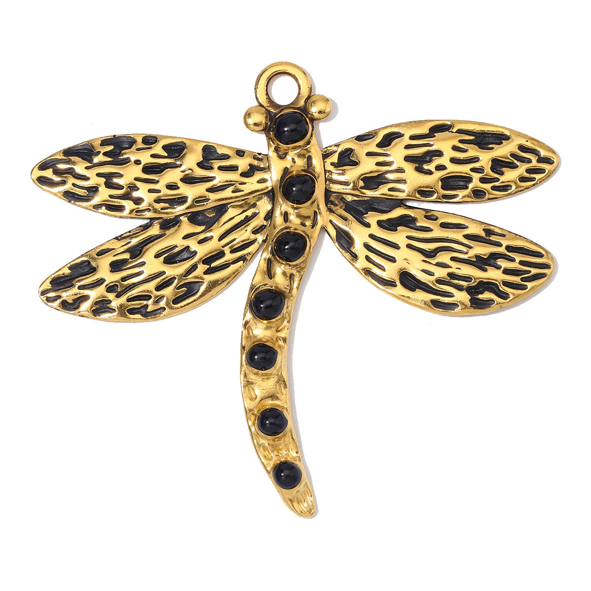 6pcs/Lot Fashion Stainless Steel Resin Cross DIY Charms Nnatural Stone Dragonfly Necklace Pendants Woman Big Size Jewelry Wholesale