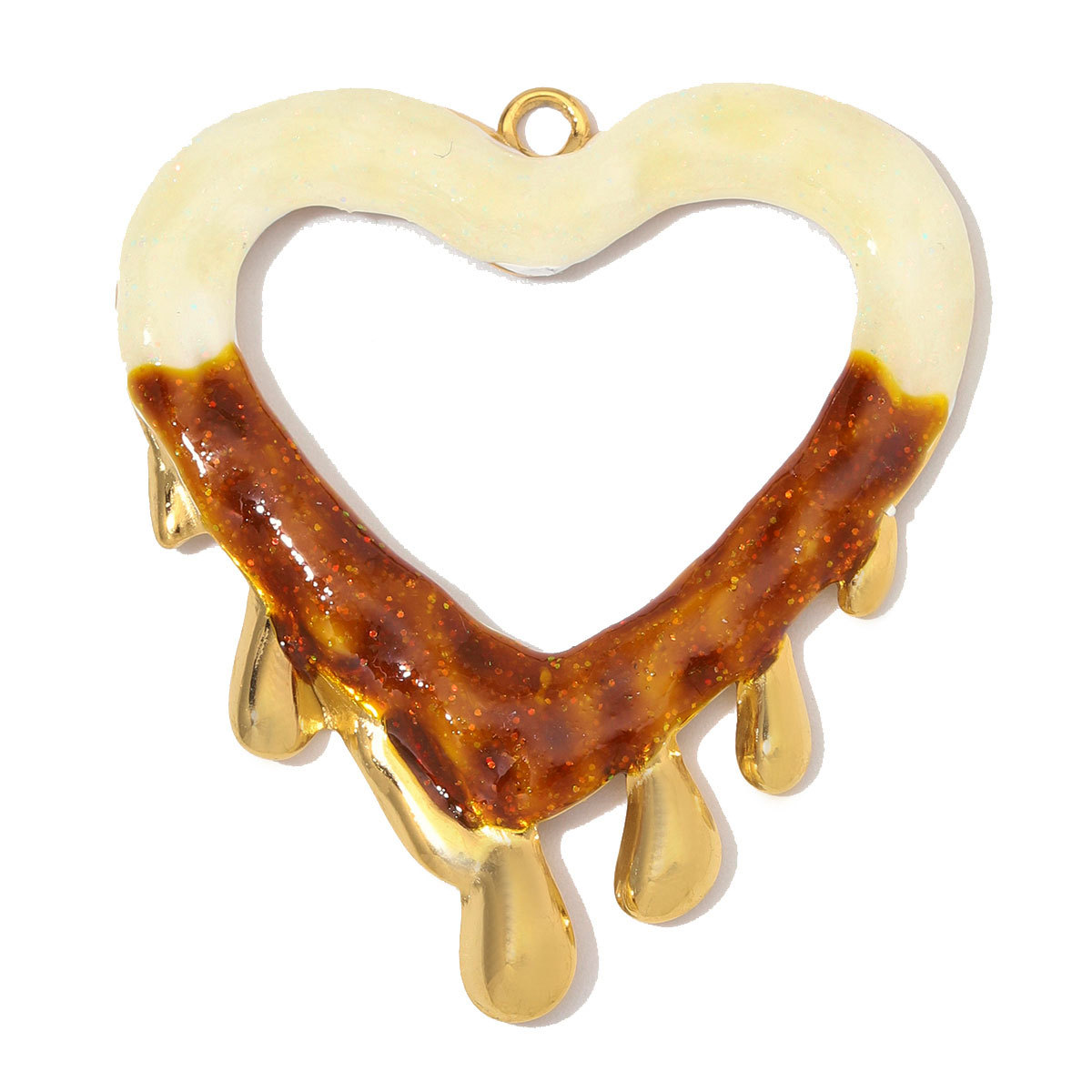 6pcs/Lot Stainless Steel Resin Sunburst Heart DIY Charms Howllow Enamel Love Necklace Pendants Woman Big Size Jewelry Wholesale