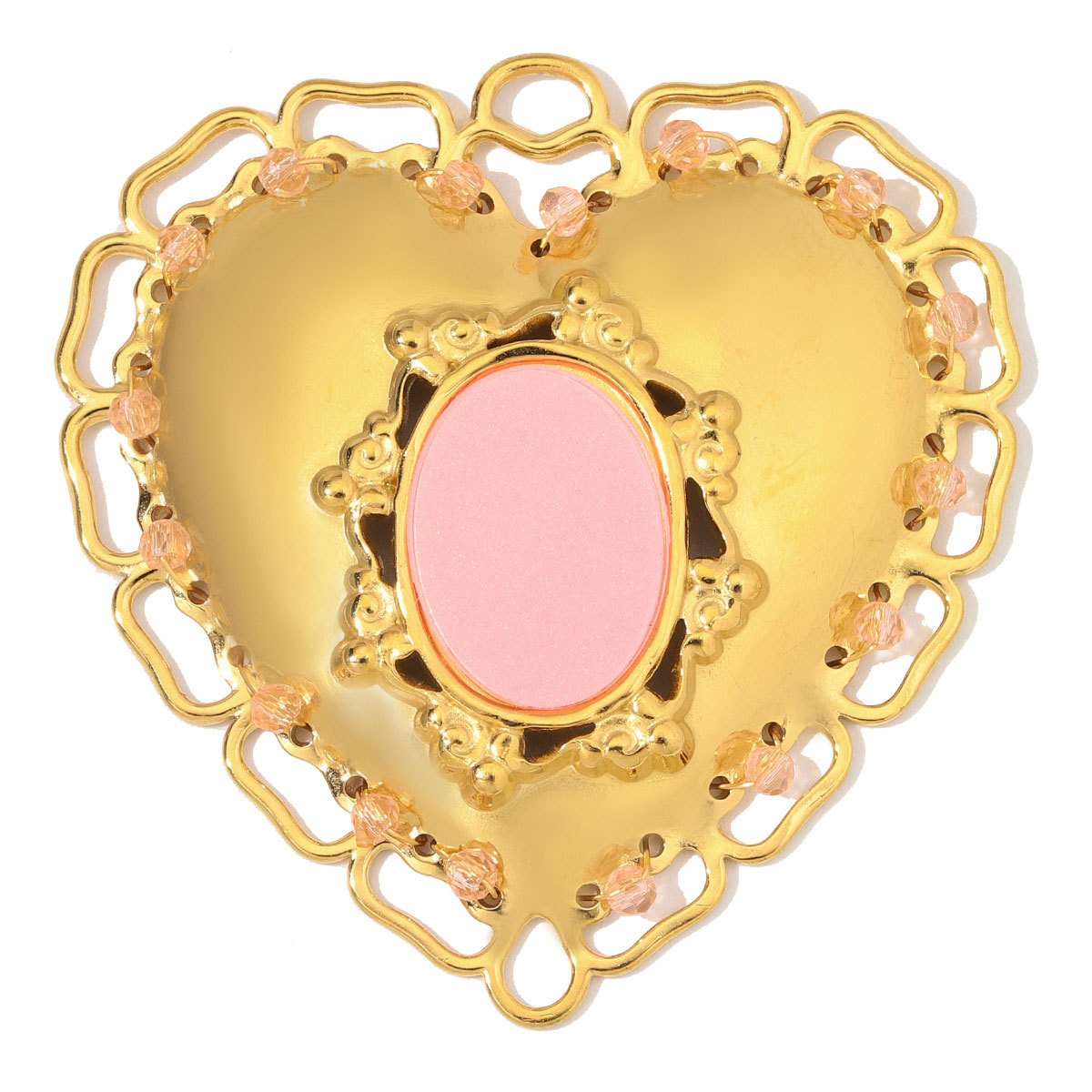 6pcs/Lot Big Stainless Steel Resin Vintage Heart DIY Charms Enamel Rose Flower Necklace Pendants Woman Love Jewelry Wholesale
