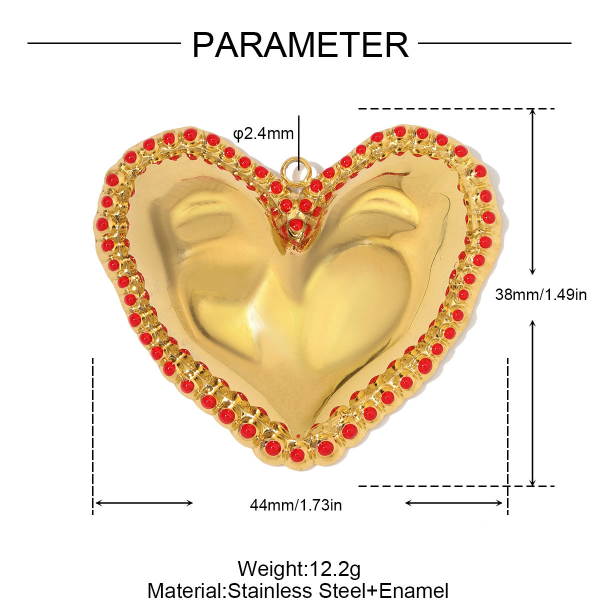 6pcs/Lot Big Stainless Steel Resin Vintage Heart DIY Charms Enamel Rose Flower Necklace Pendants Woman Love Jewelry Wholesale