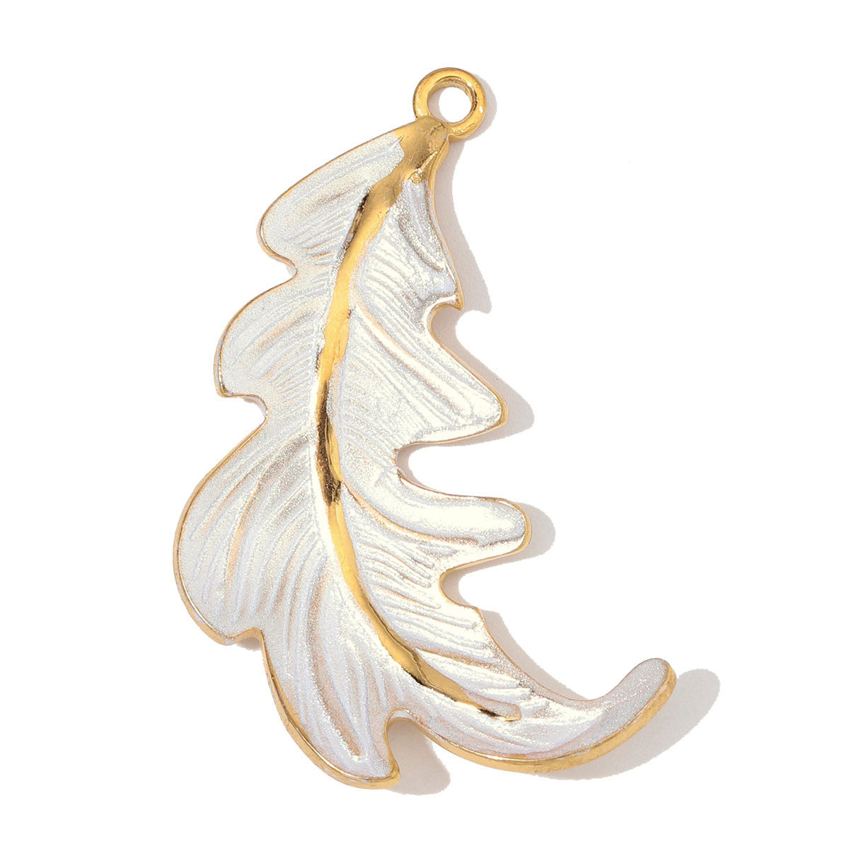 6pcs/Lot Stainless Steel Enamel Feather Leaf DIY Charms Lily of the Valley Necklace Pendants Woman Morning Glory Flower Jewelry Wholesale