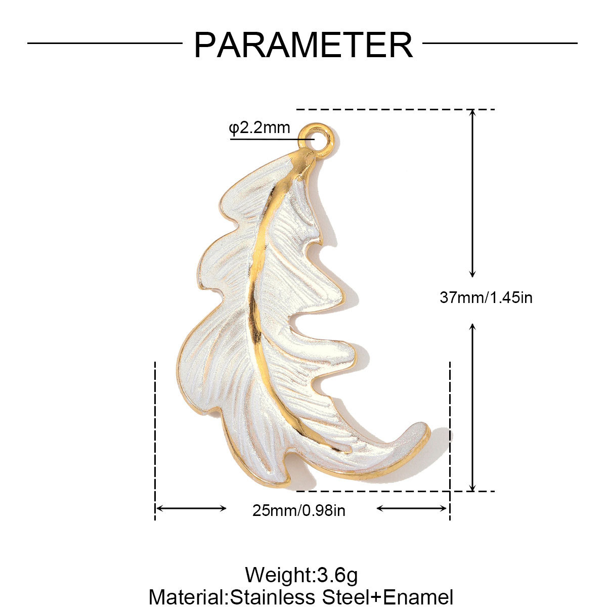 6pcs/Lot Stainless Steel Enamel Feather Leaf DIY Charms Lily of the Valley Necklace Pendants Woman Morning Glory Flower Jewelry Wholesale