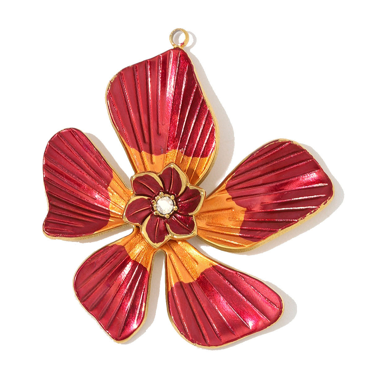 6pcs/Lot Stainless Steel Enamel Feather Leaf DIY Charms Lily of the Valley Necklace Pendants Woman Morning Glory Flower Jewelry Wholesale