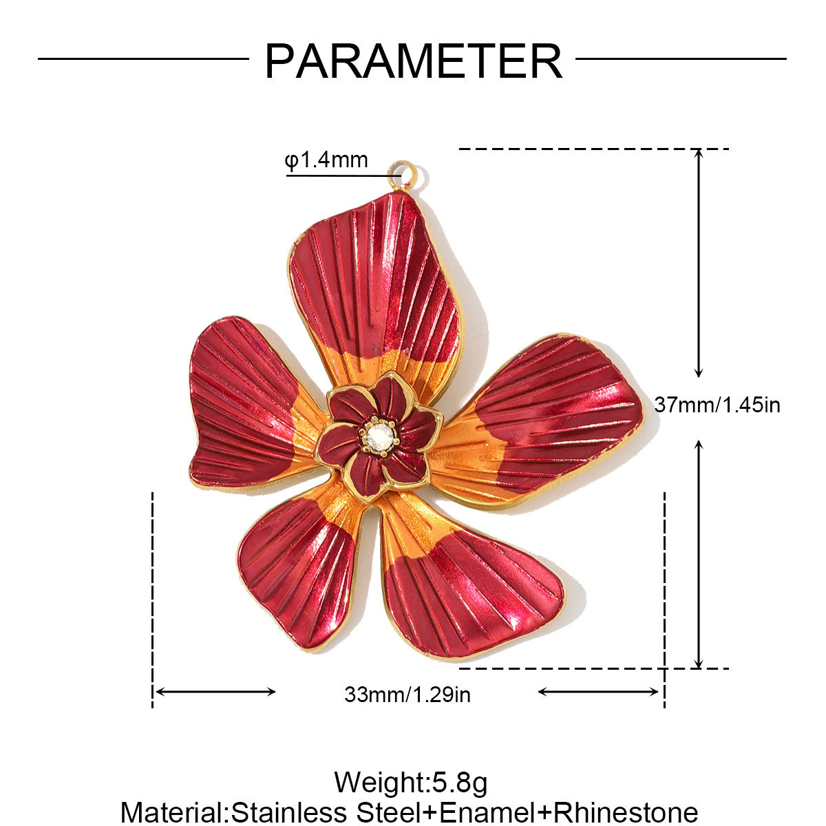 6pcs/Lot Stainless Steel Enamel Feather Leaf DIY Charms Lily of the Valley Necklace Pendants Woman Morning Glory Flower Jewelry Wholesale