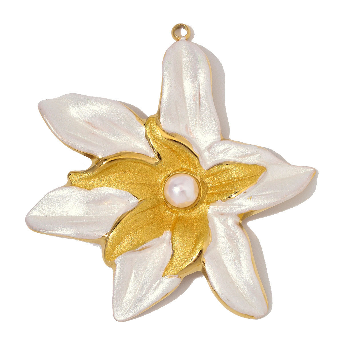 6pcs/Lot Stainless Steel Enamel Morning Glory DIY Earring Charms Lily of the Valley Necklace Pendants Woman Flower Jewelry Wholesale