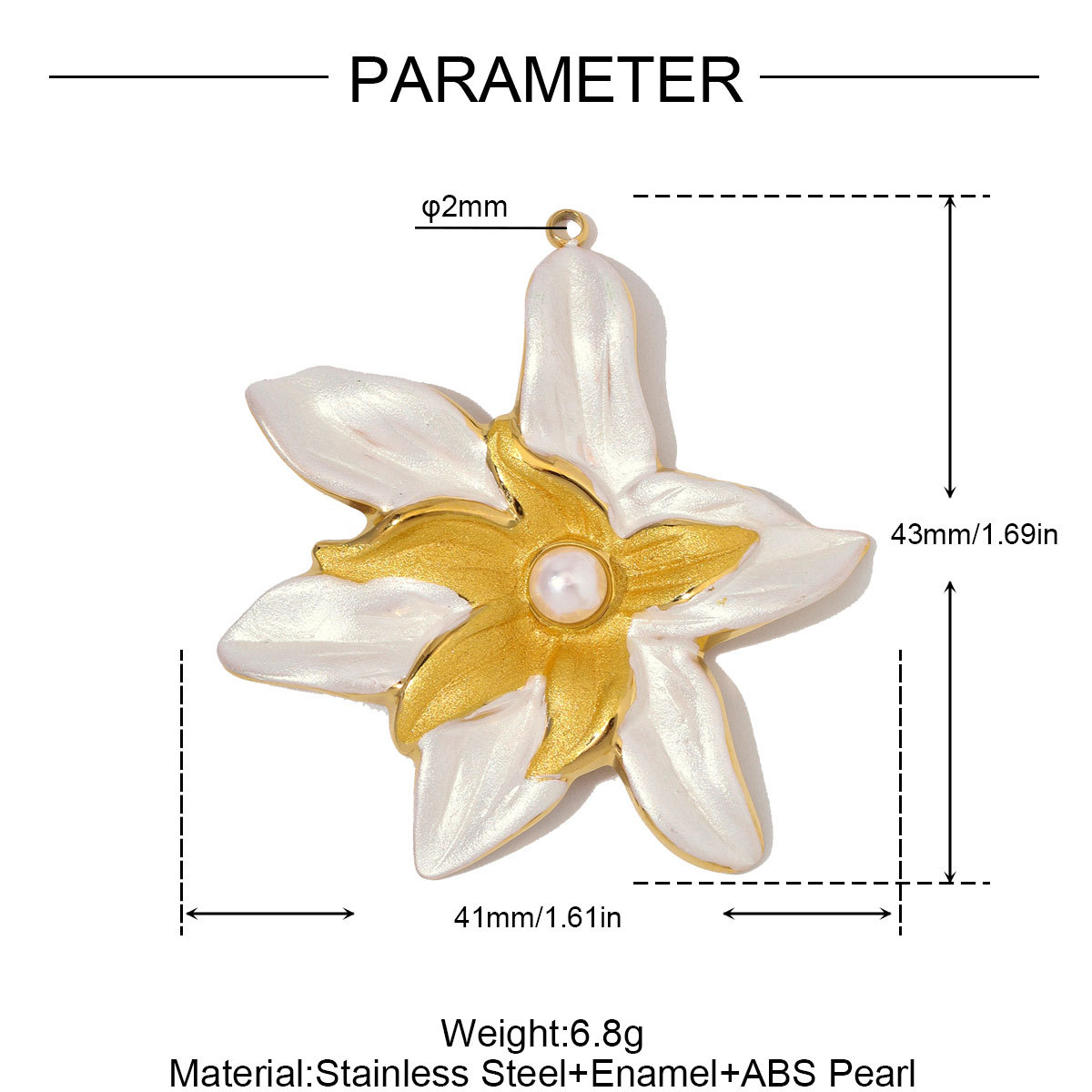 6pcs/Lot Stainless Steel Enamel Morning Glory DIY Earring Charms Lily of the Valley Necklace Pendants Woman Flower Jewelry Wholesale
