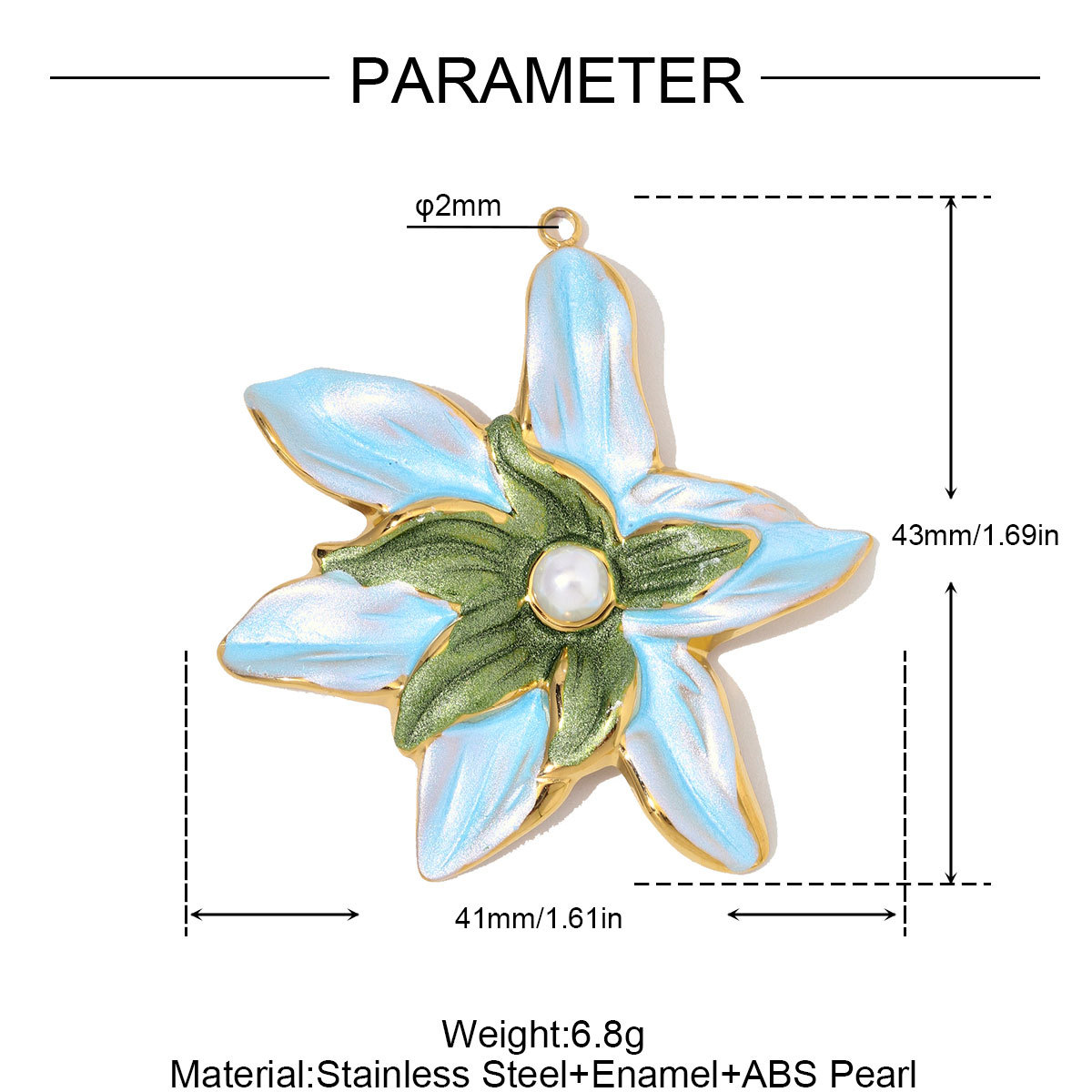 6pcs/Lot Stainless Steel Enamel Morning Glory DIY Earring Charms Lily of the Valley Necklace Pendants Woman Flower Jewelry Wholesale