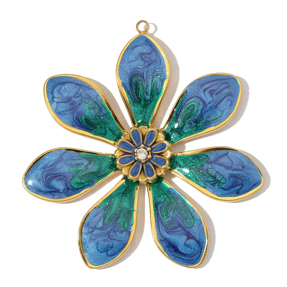 6pcs/Lot Stainless Steel Enamel Morning Glory DIY Earring Charms Lily of the Valley Necklace Pendants Woman Flower Jewelry Wholesale