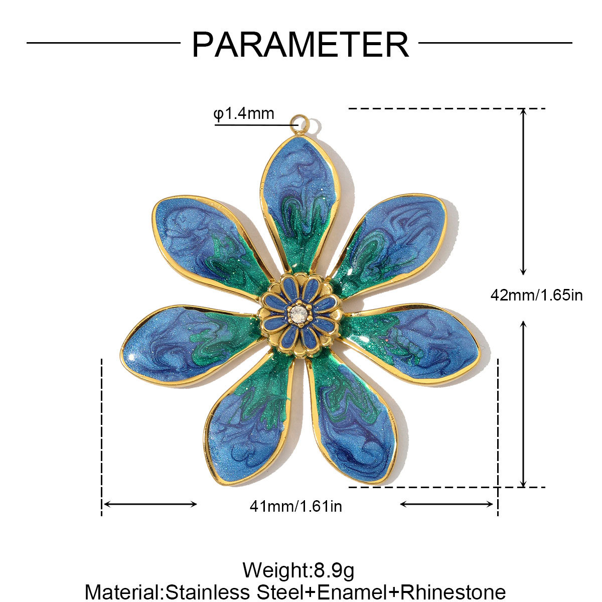 6pcs/Lot Stainless Steel Enamel Morning Glory DIY Earring Charms Lily of the Valley Necklace Pendants Woman Flower Jewelry Wholesale