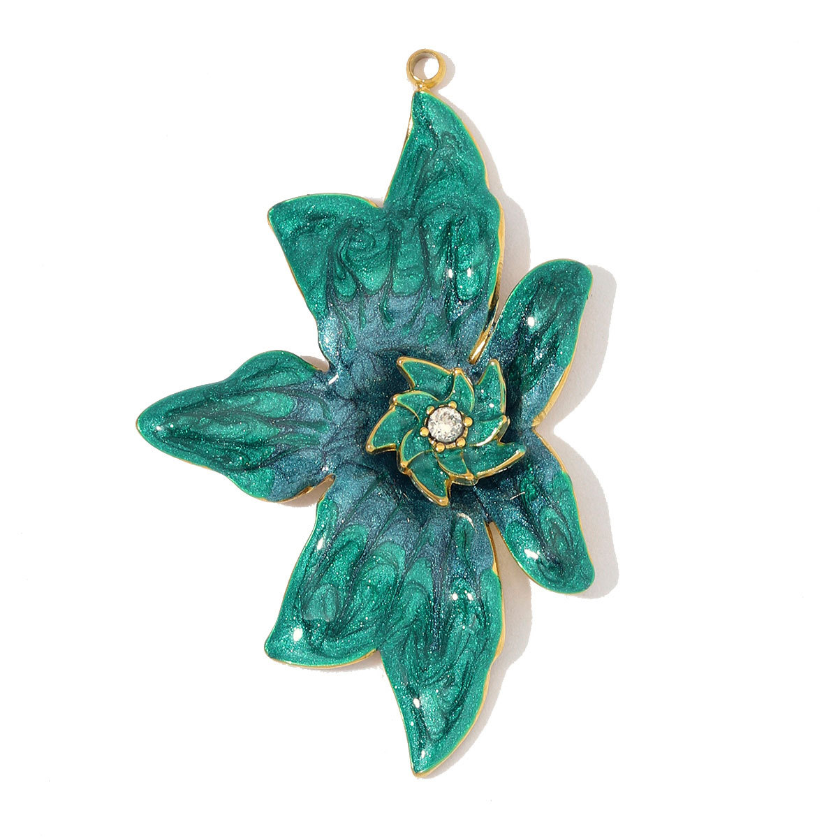 6pcs/Lot Stainless Steel Enamel Morning Glory DIY Earring Charms Lily of the Valley Necklace Pendants Woman Flower Jewelry Wholesale