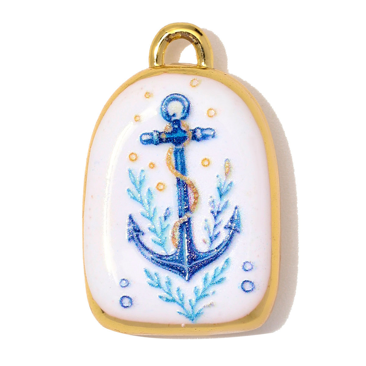 6pcs/Lot Copper Enamel Turtle Starfish Shell DIY Charms Horseshoe Compass Necklace Pendants Woman Anchor Jewelry Wholesale